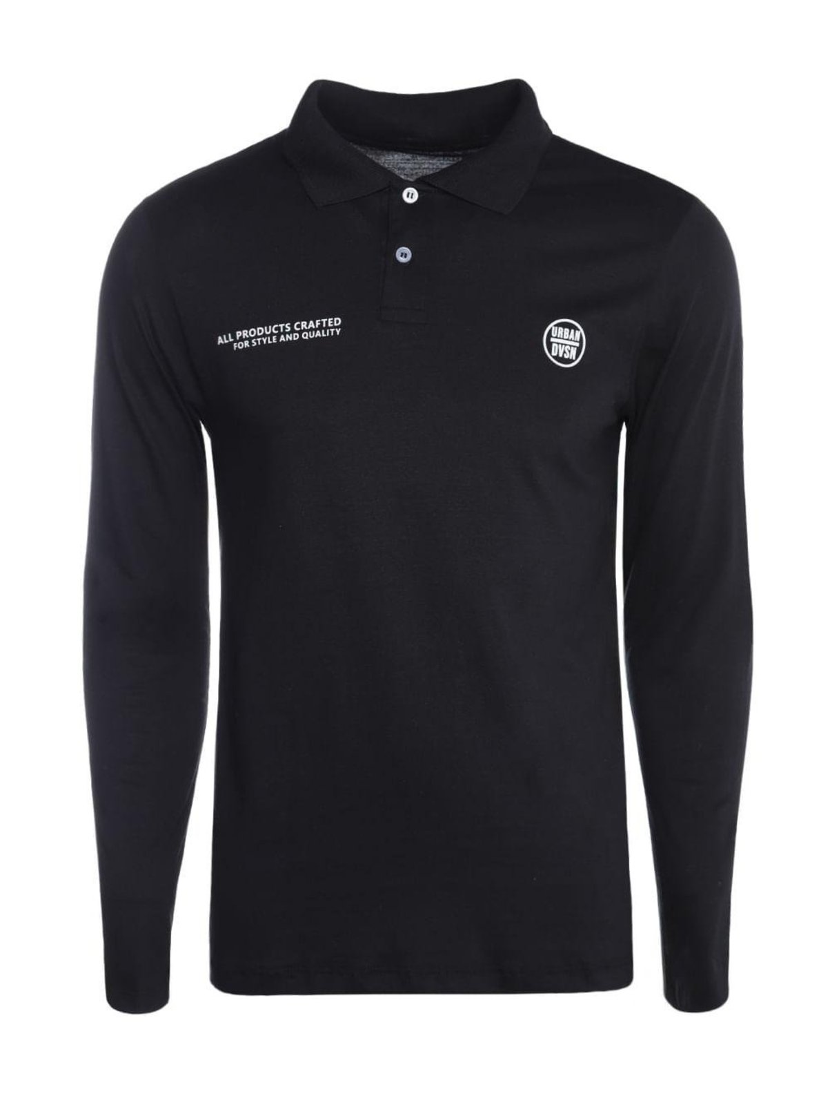 Polo Manga Longa Masculina PRETO