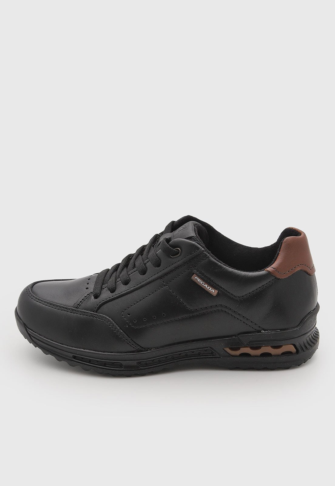Tênis Masculino Pegada Couro Preto