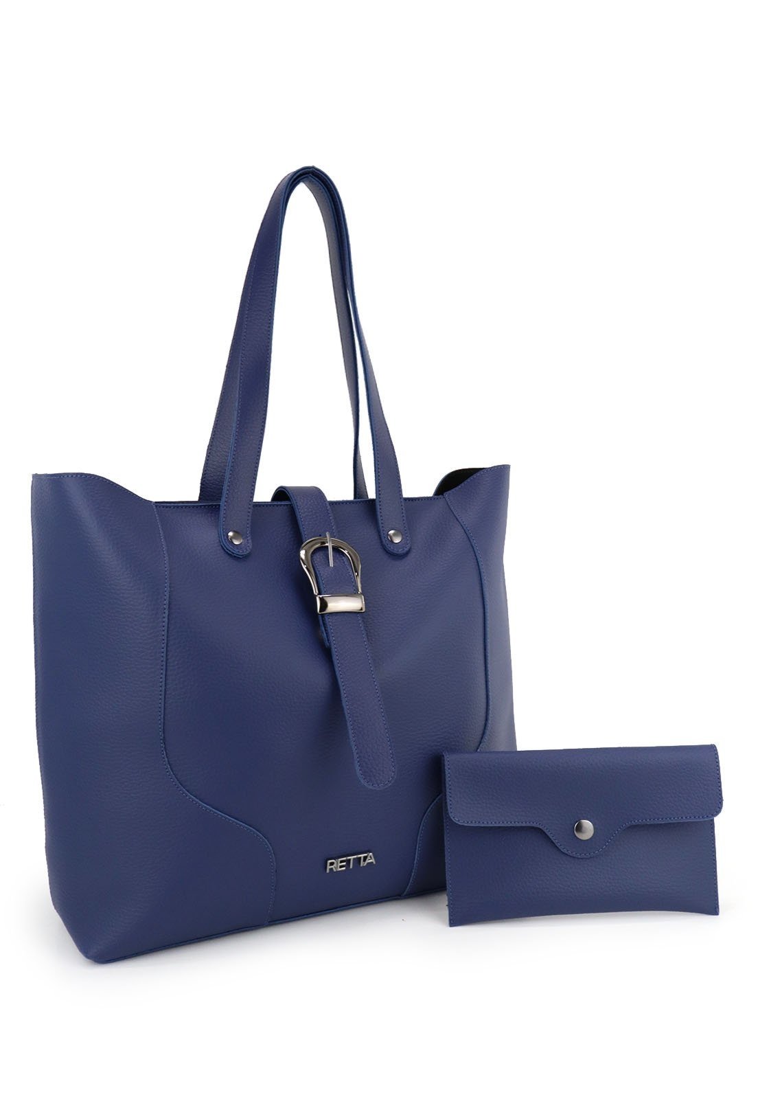 Bolsa Saco Feminina Fivela Retta Oficial Azul