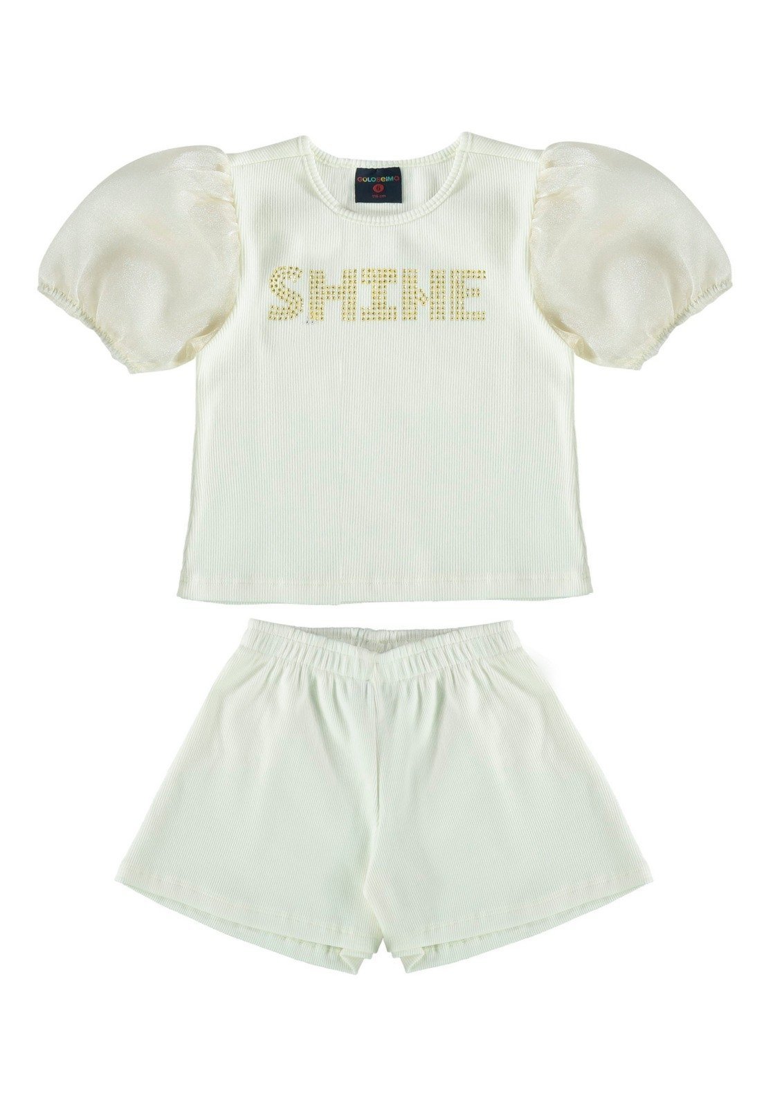 Infantil - Conjunto em Ribana Menina Guloseima Branco