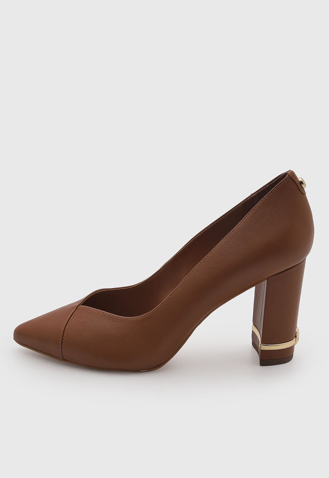 Scarpin Feminino Jorge Bischoff Couro Bico Fino Marrom