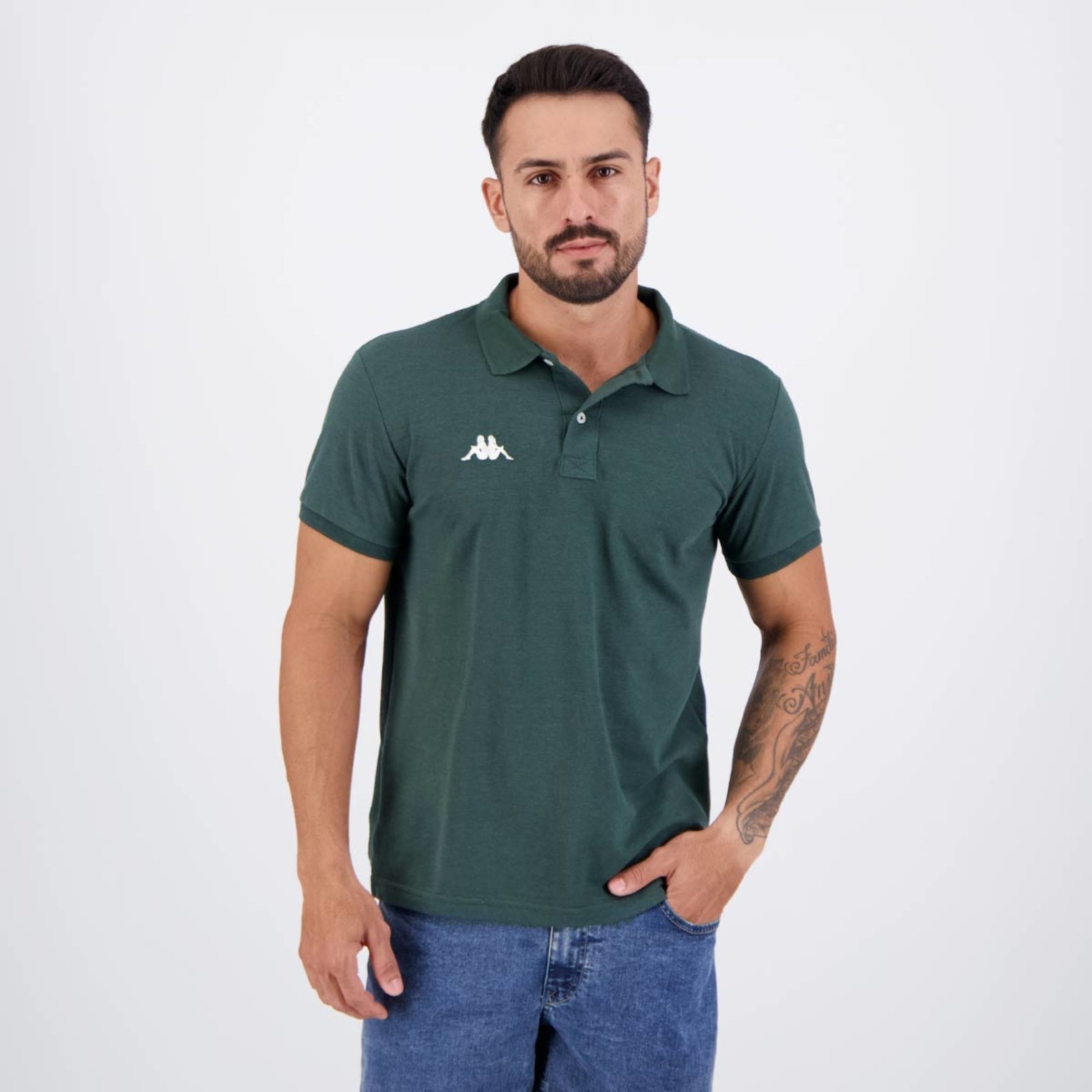 Polo Kappa Essential Sport Verde Escuro