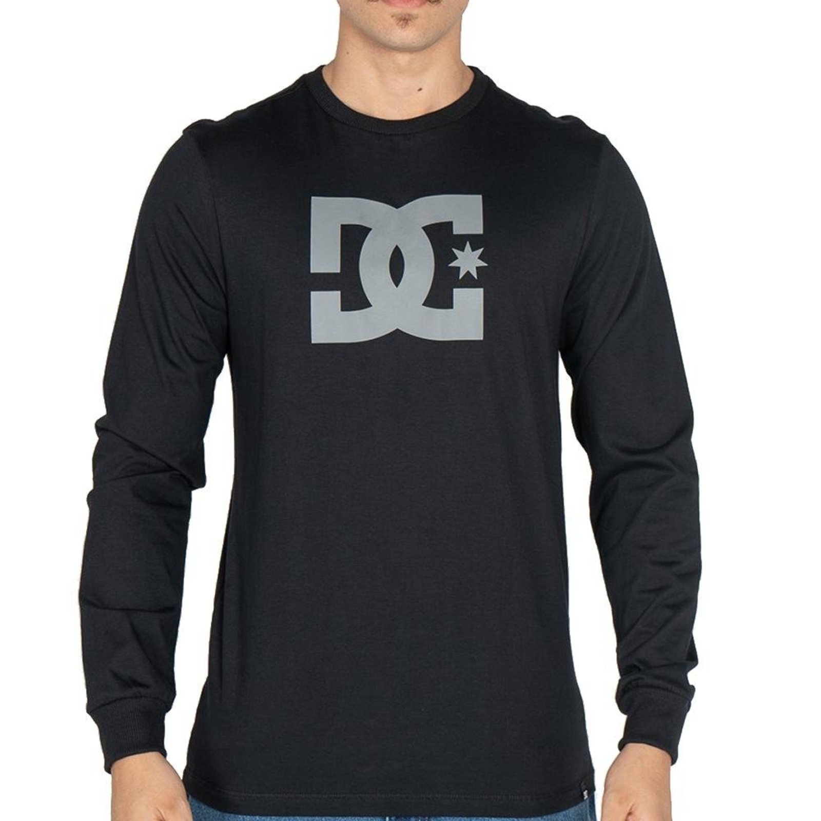 Camiseta DC Shoes Manga Longa DC Star WT25 Masculina Preto