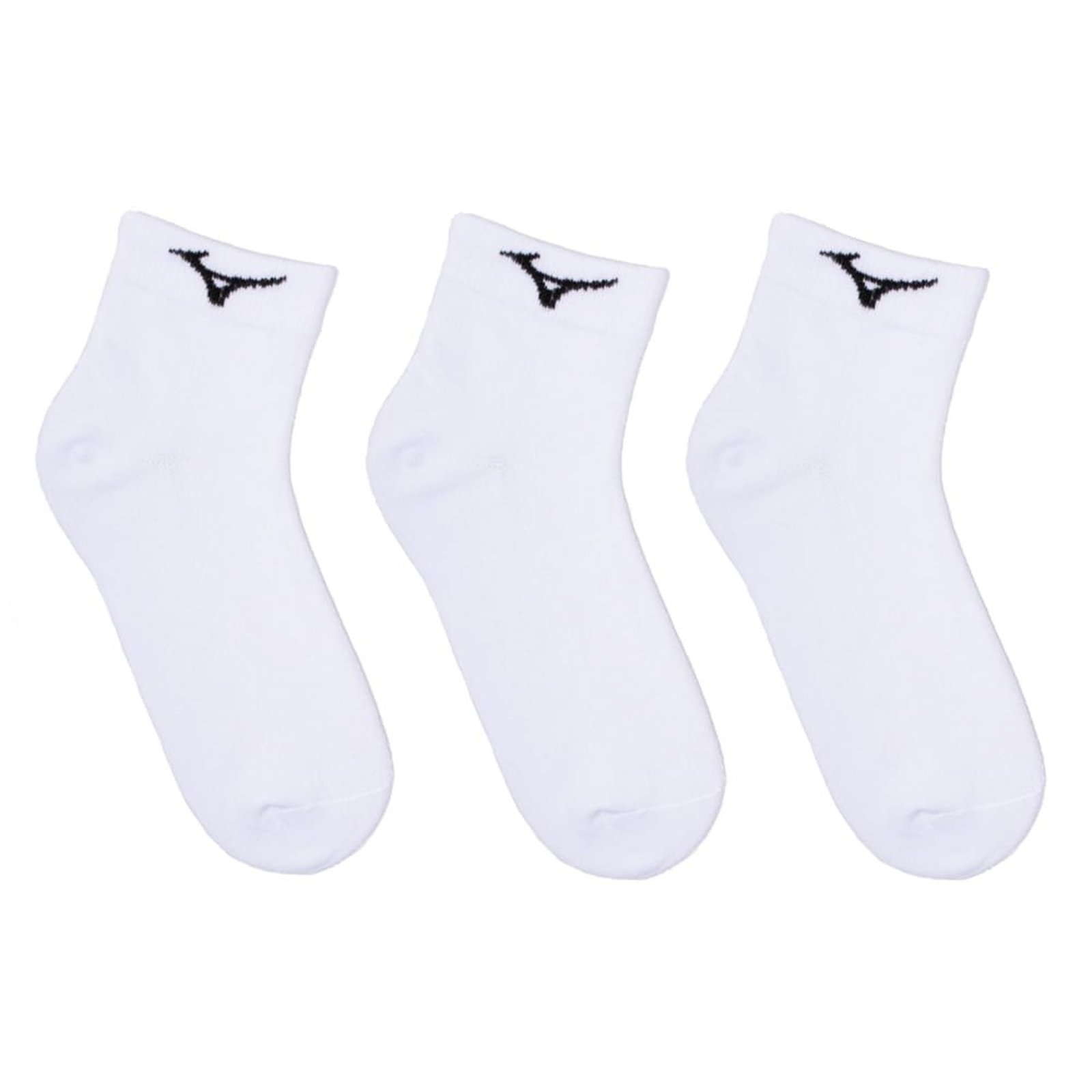 Kit 3 Pares de Meia Esportiva Mizuno Cano Curto Branco