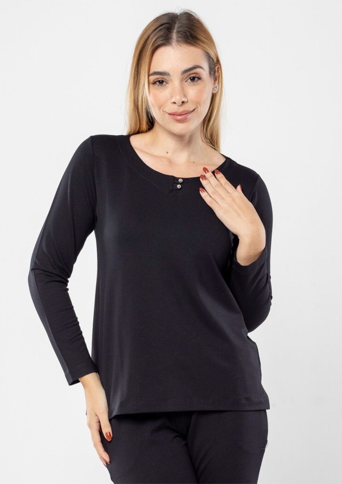 Blusa m/l Pau a Pique Básica Preto PRETO – GG Pau a Pique
