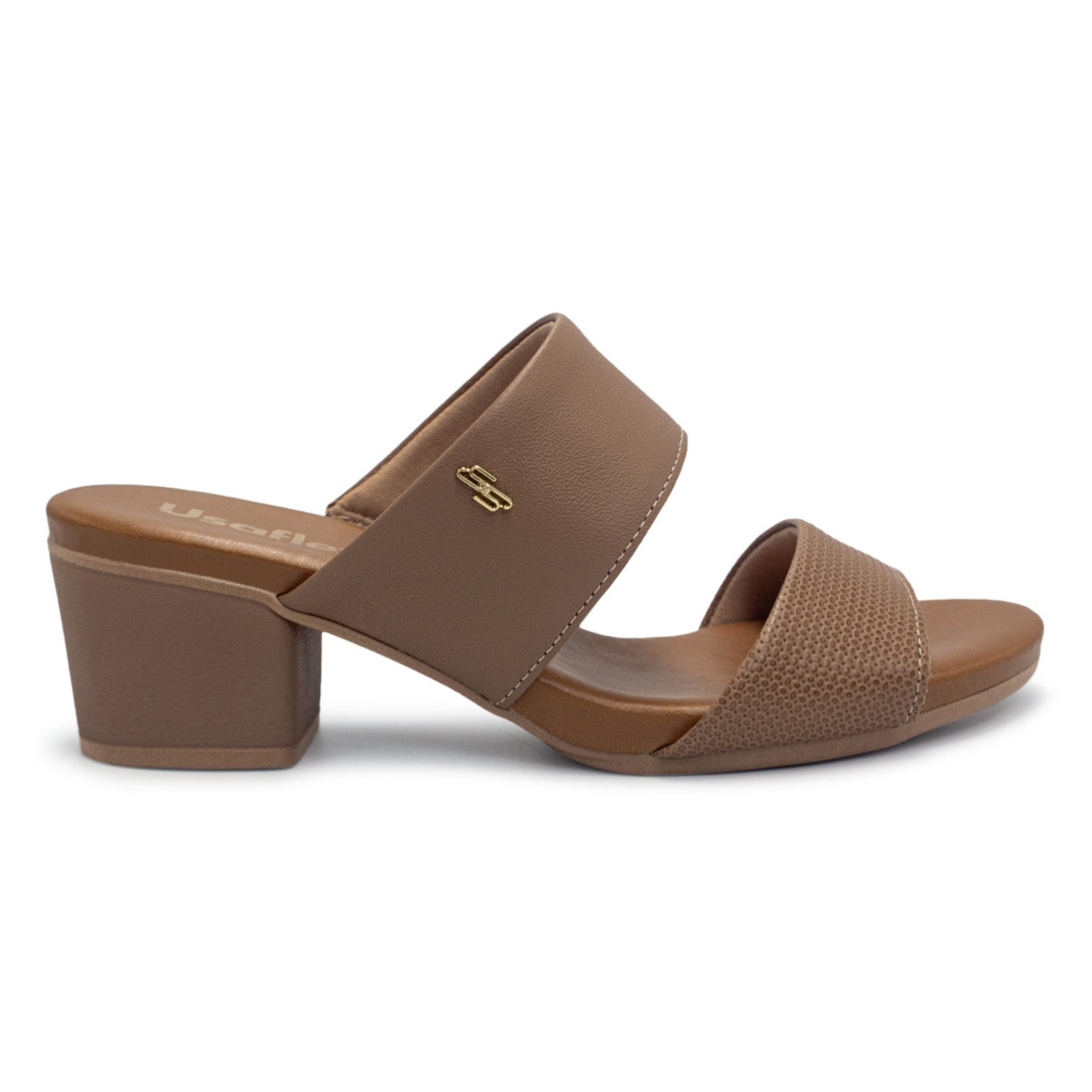 Tamanco Usaflex Feminino Salto Bloco Tresse AE3201