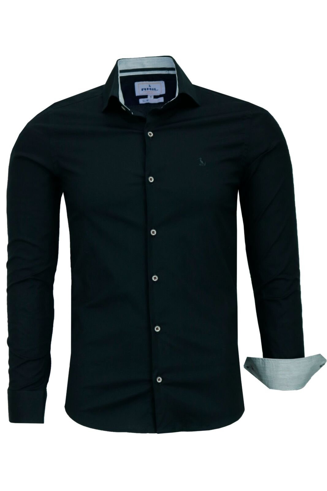 Camisa Social Masculina Algodão Elastano Amil Formal 1808