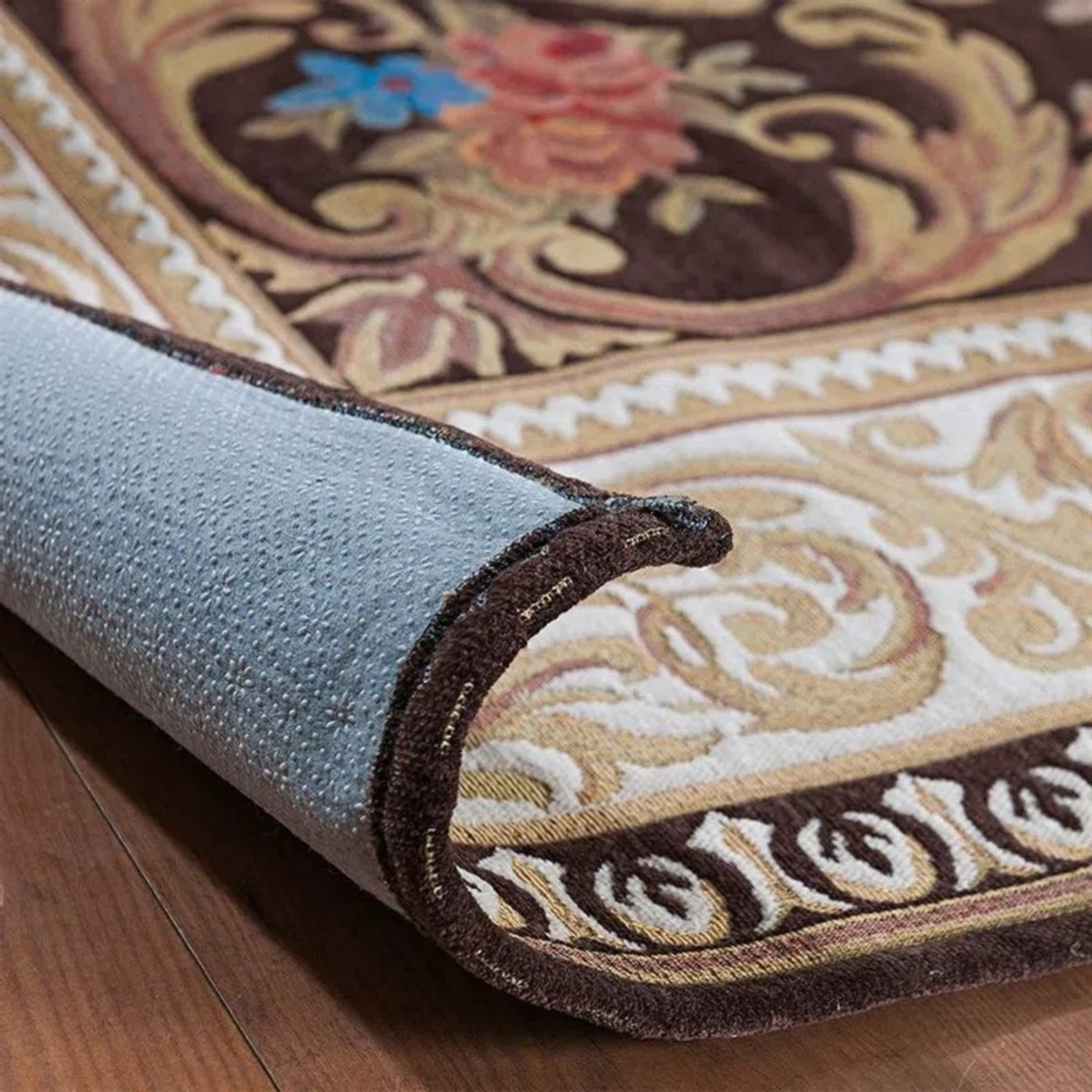 Vista 3 Tapete Sala Quarto 2,00x2,50 Antiderrapante Floral Niazitex marrom Niazitex marrom