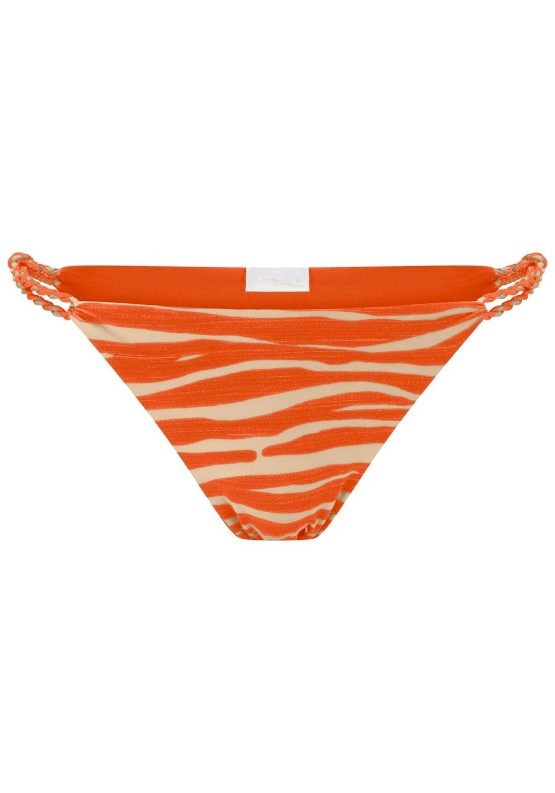 Calcinha Biquíni Animal Print com Detalhe Trançado