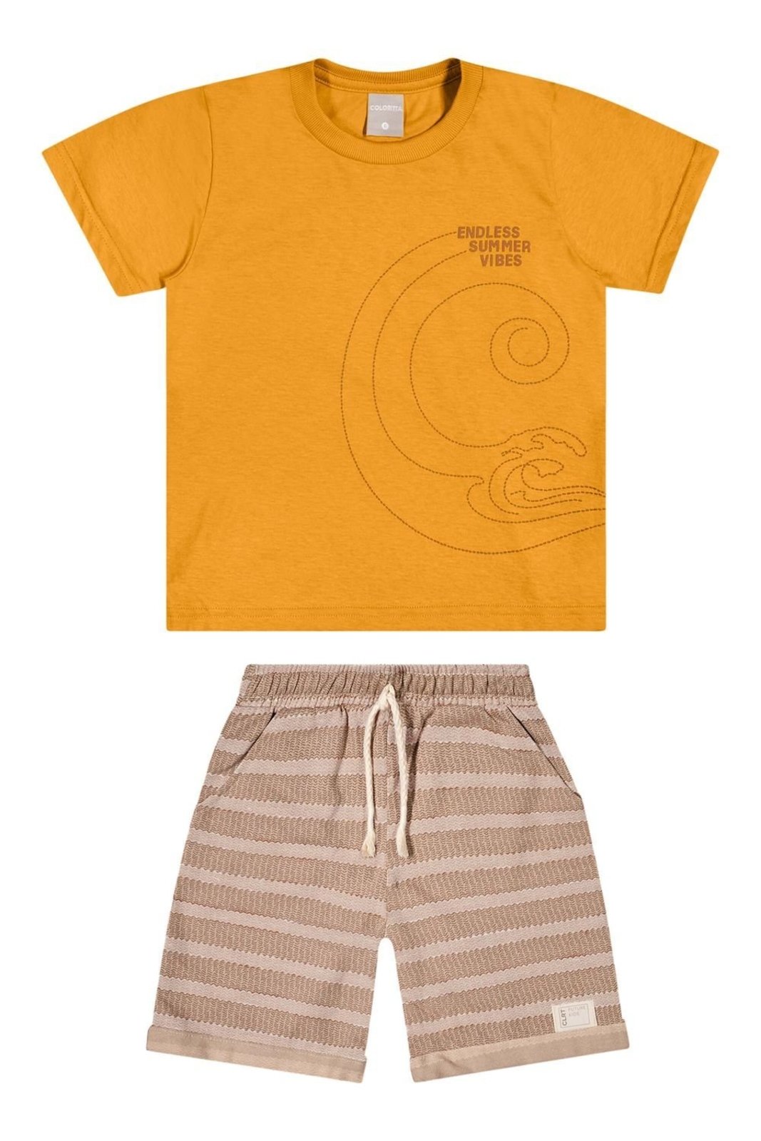 Vista 2 Infantil - Conjunto Menino Ondas Puff Colorittá bege Colorittá bege