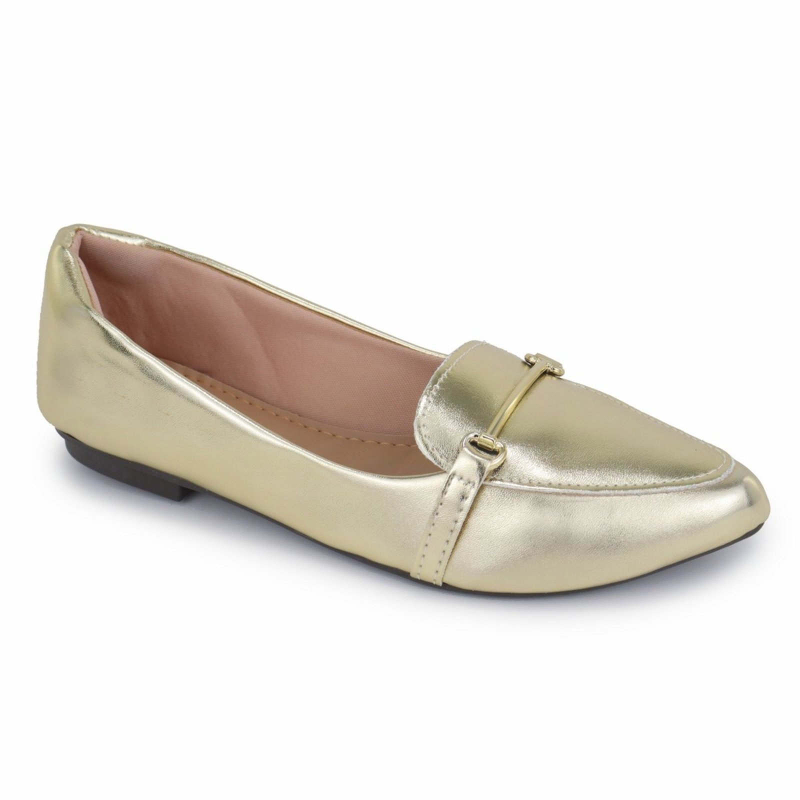 Sapatilha Mocassim Feminina Confortável Elegante Metalizada