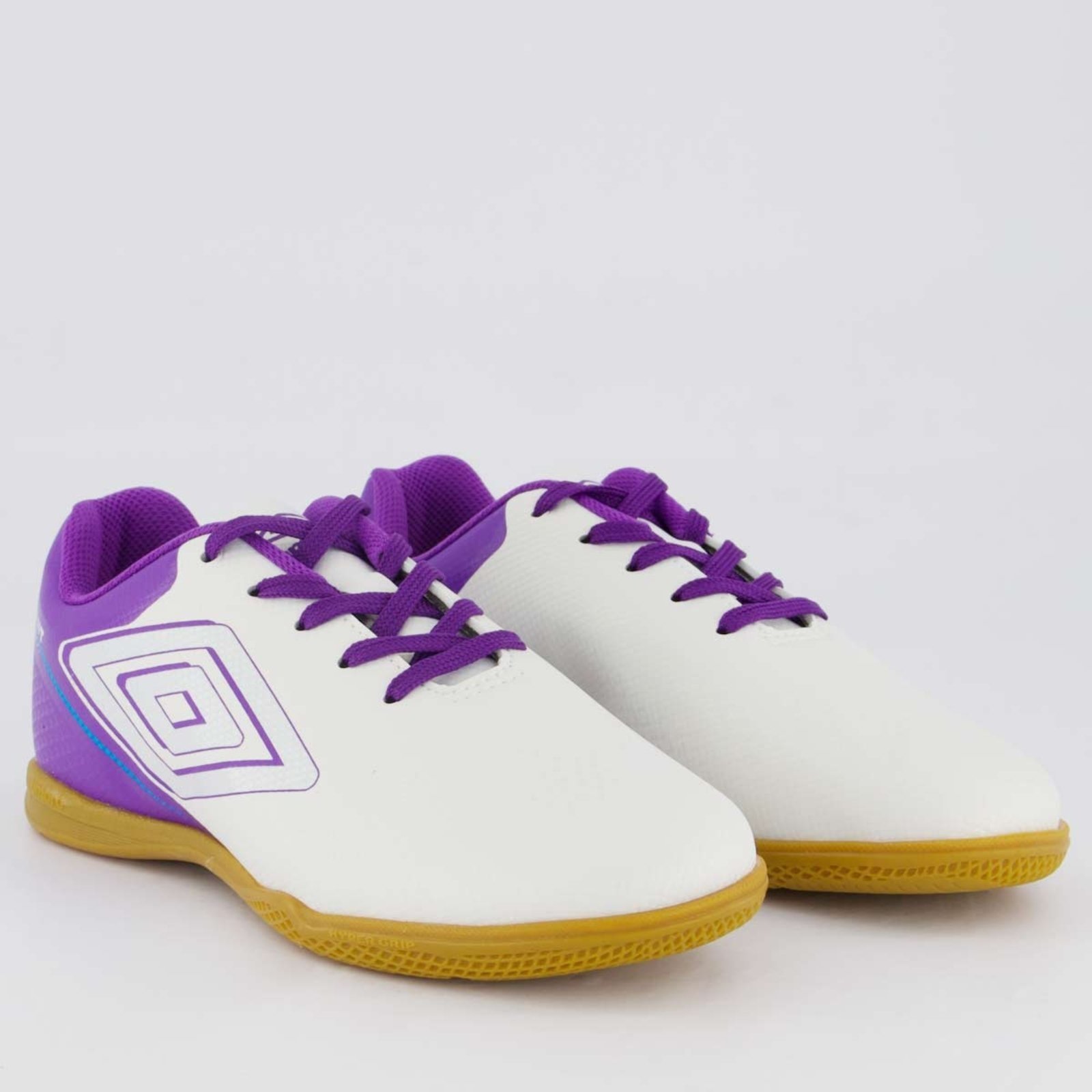 Vista 3 Chuteira Umbro Adamant Top Speed Futsal Juvenil Branca e Roxa branco Umbro branco