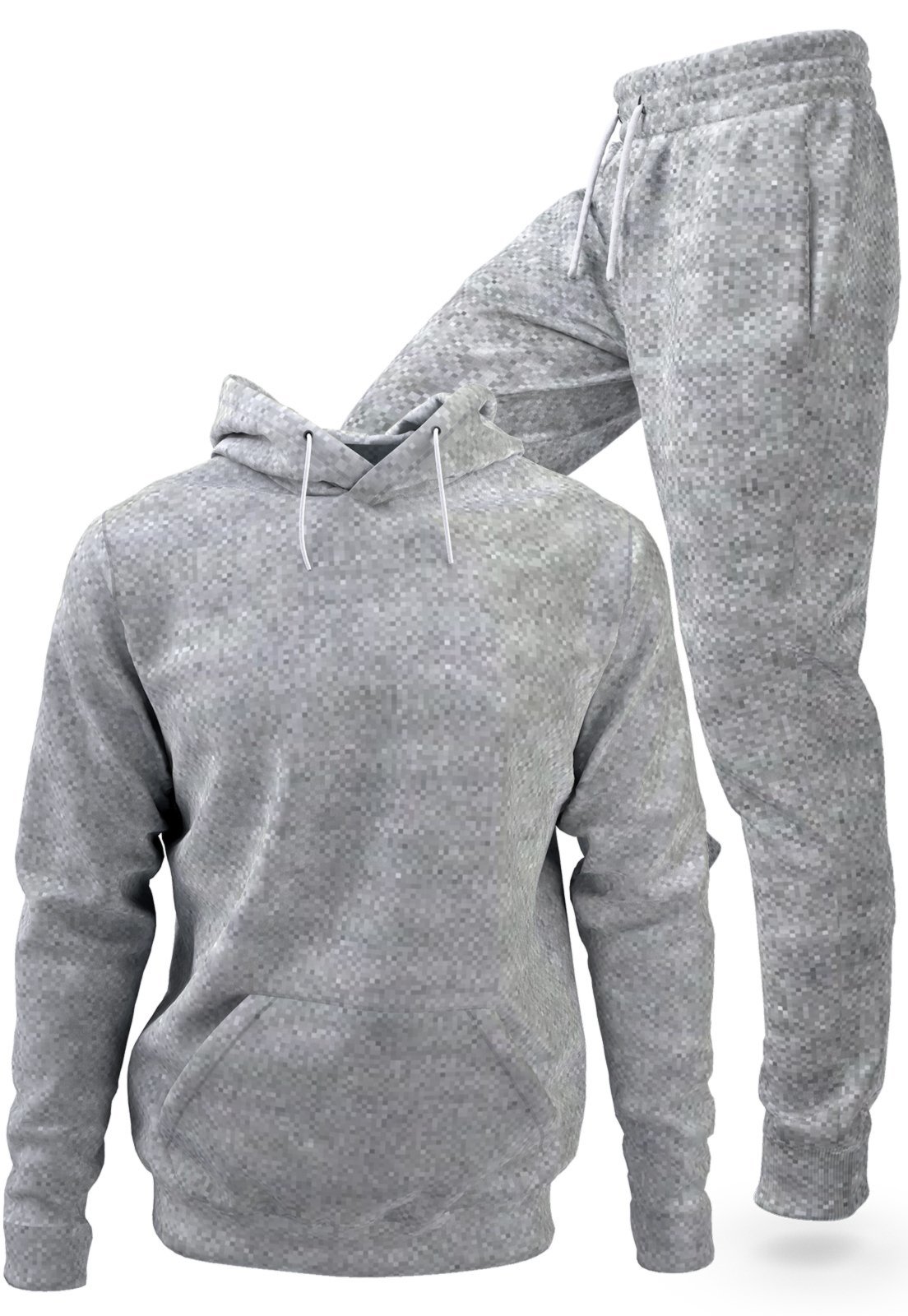 Conjunto Moletom Blusa De Frio Com Capuz E Calça Jogger Tecido Felpado Macio Premium Cinza