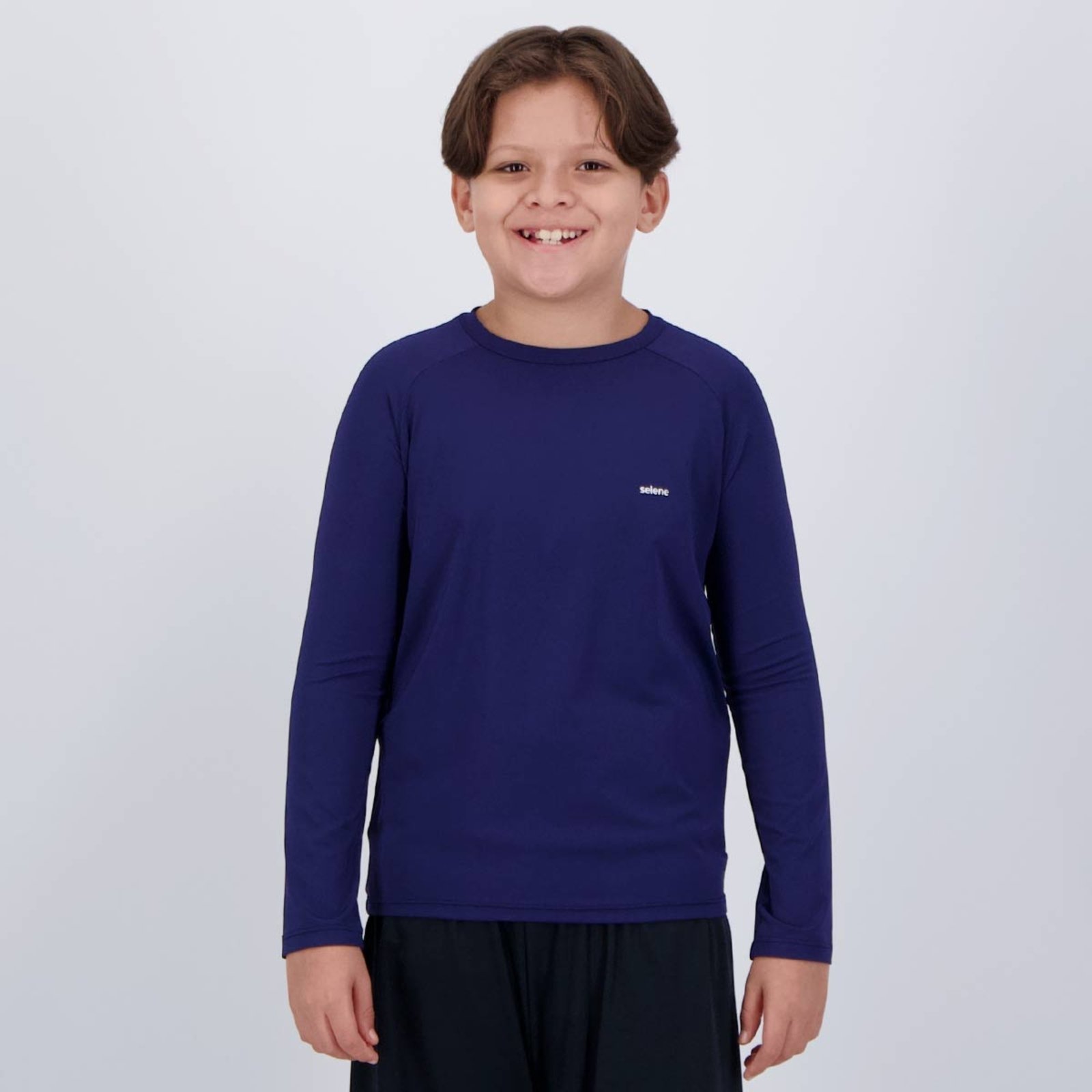 Vista 2 Camiseta Manga Longa Selene UV50+ Juvenil Marinho azul marinho SELENE azul marinho