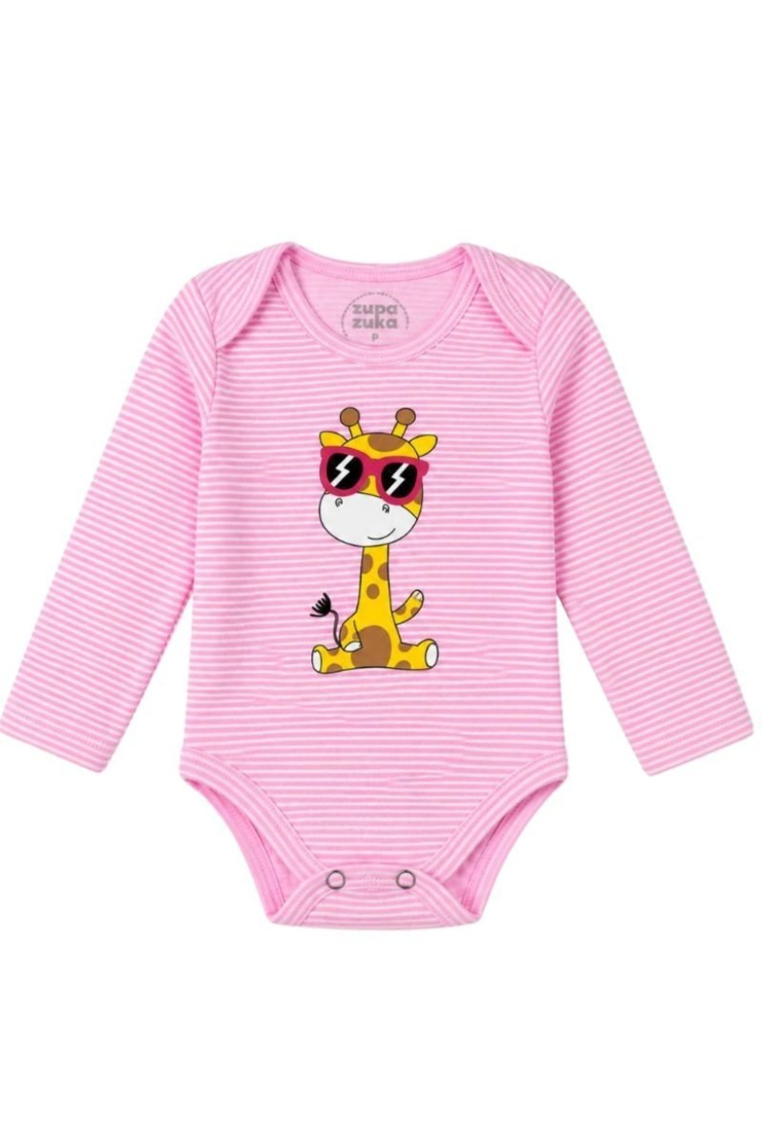 Infantil - Kit Menina 3 Peças Girafinha em Suedine Body Manga Longa e Curta + Calça com Punho Confortável