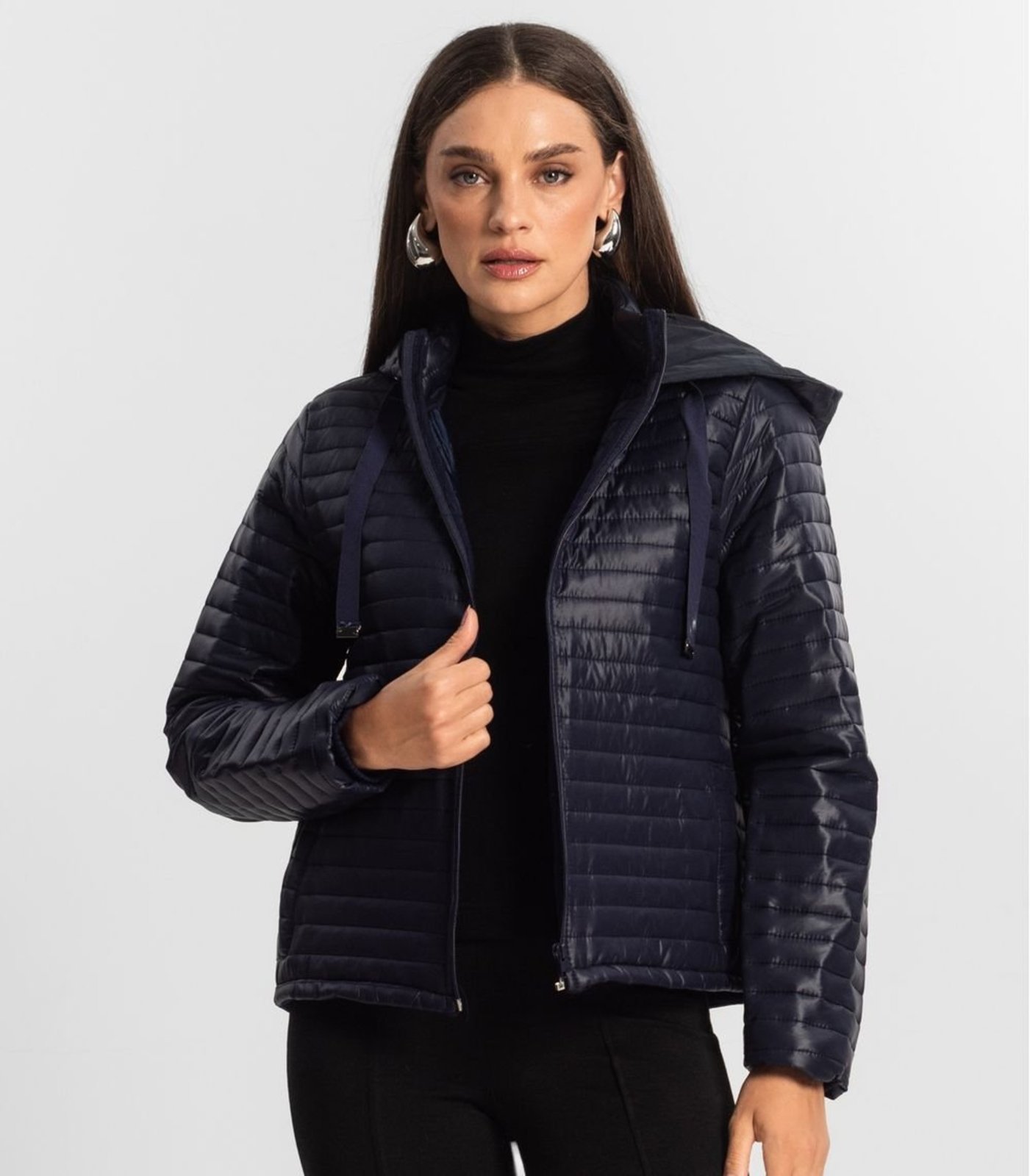 Vista 3 Jaqueta Feminina Com Capuz Endless azul Endless azul