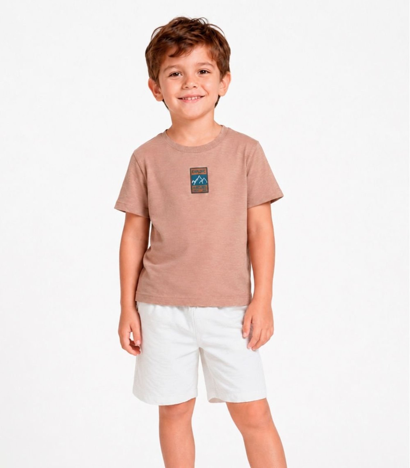 Infantil - Conjunto Camiseta E Bermuda Trick Nick Marrom