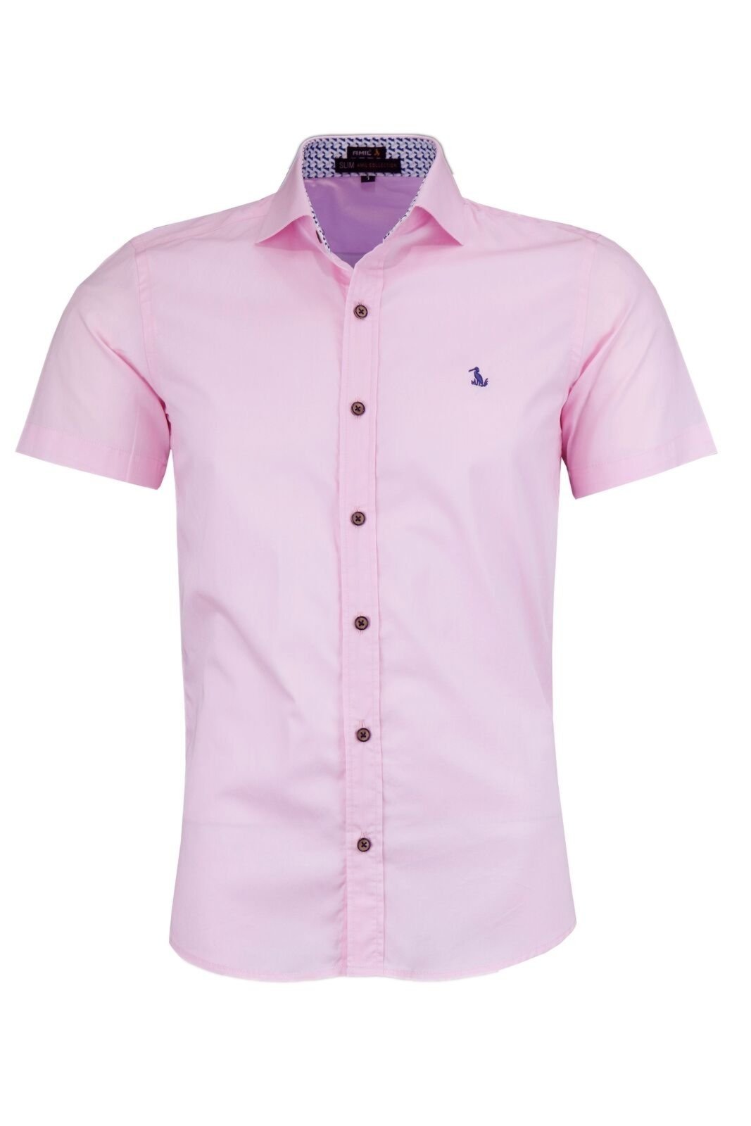 Camisa Manga Curta Slim algodão Luxo Lançamento Ref 1739