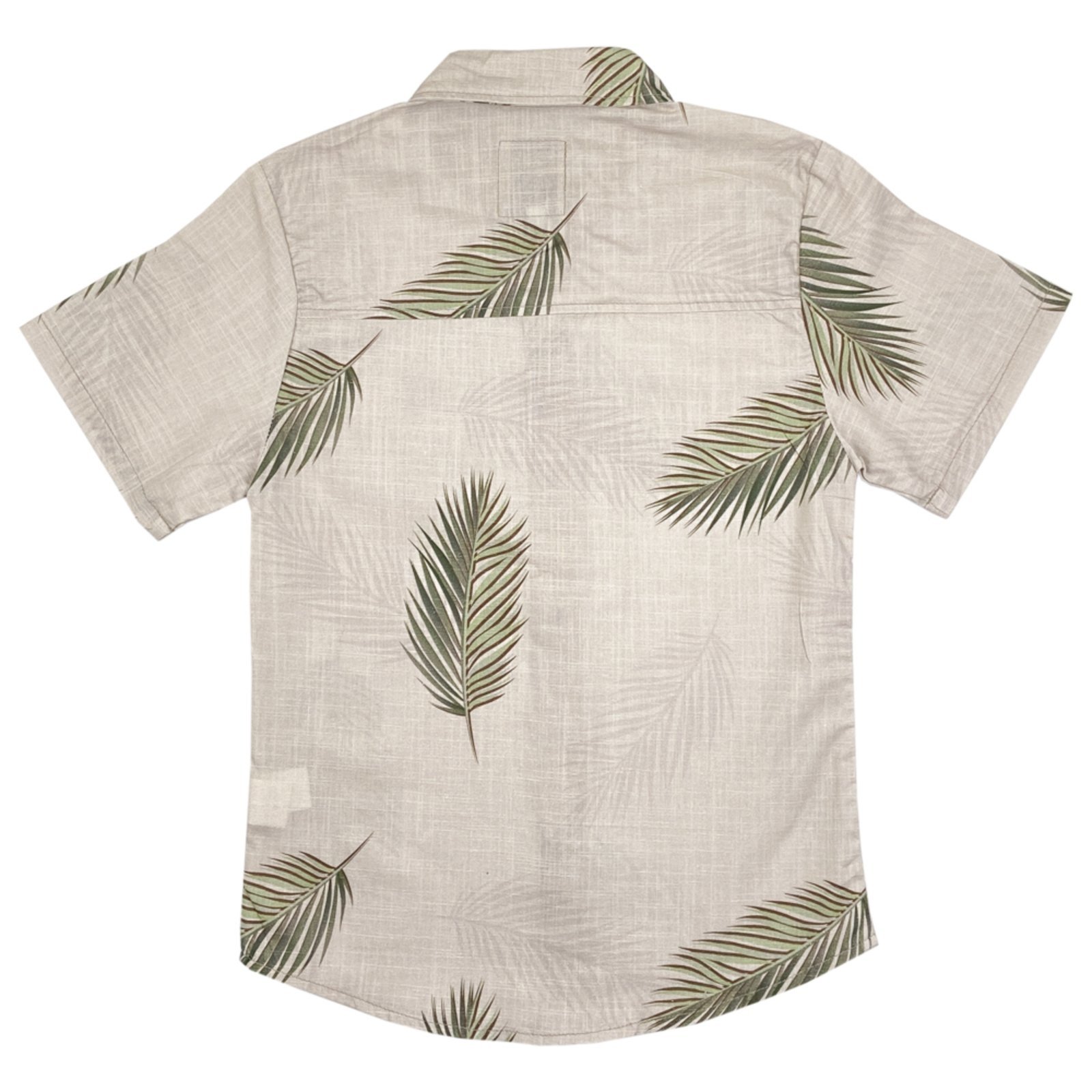 Vista 3 Infantil - Camisa Juvenil Look Jeans Folhagem bege Look Jeans bege