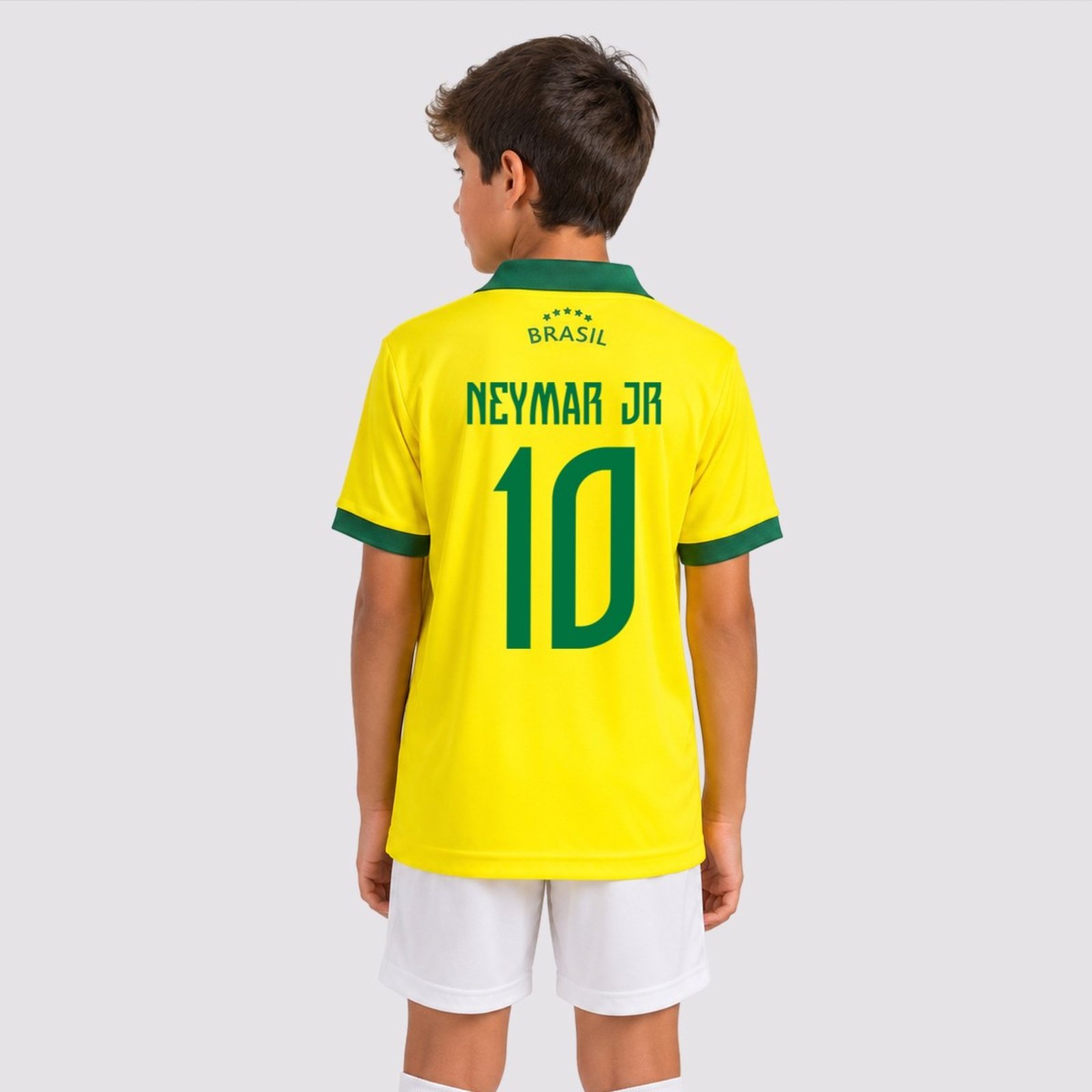 Polo Brasil Penta Juvenil Amarela 10 Neymar Jr