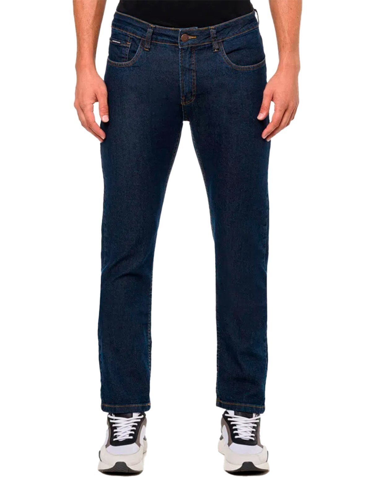Calça Calvin Klein Jeans Masculina Straight Sustainable 5 Pockets Escura