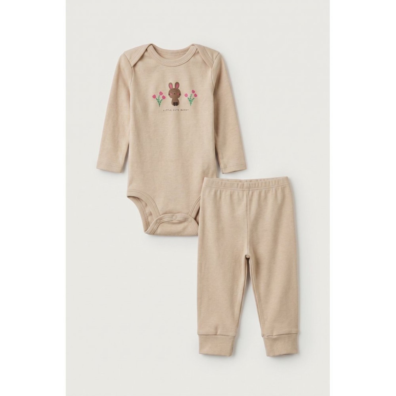 Infantil - Conjunto Body Longo e Calça do Papai Areia Coelha