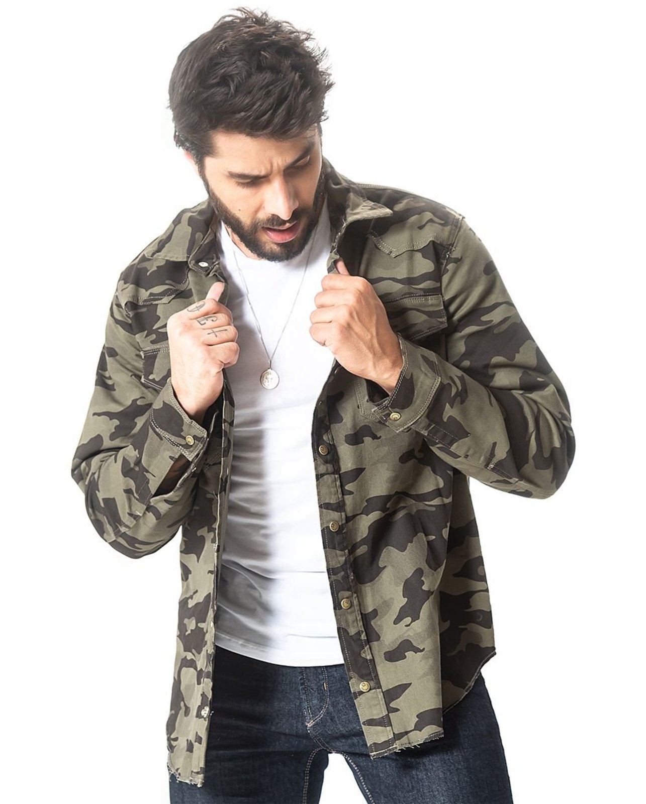 Shacket Masc Camuflada 20543 Unica Consciência