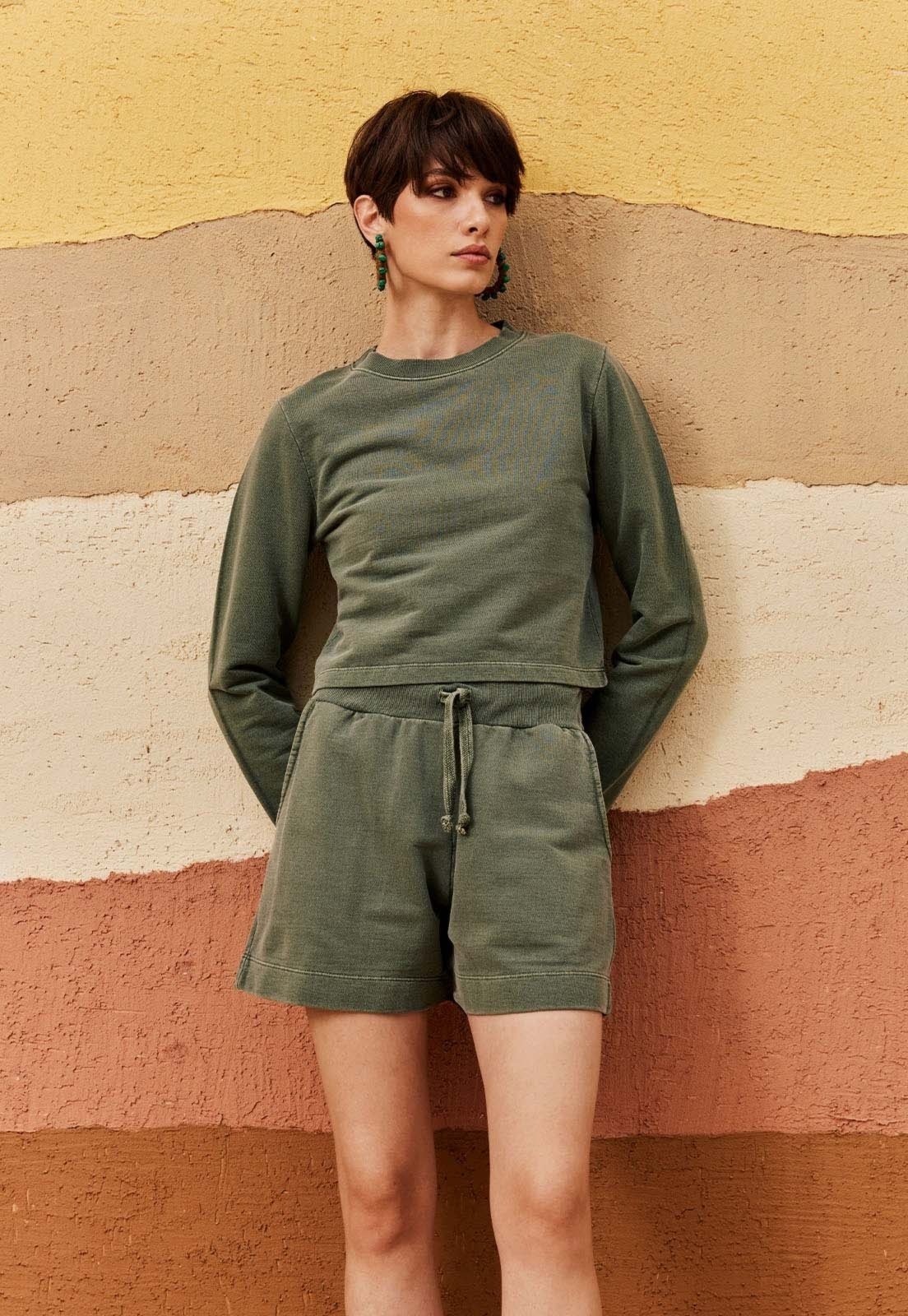 Cropped Alongado CaCay Manga Longa Estonado