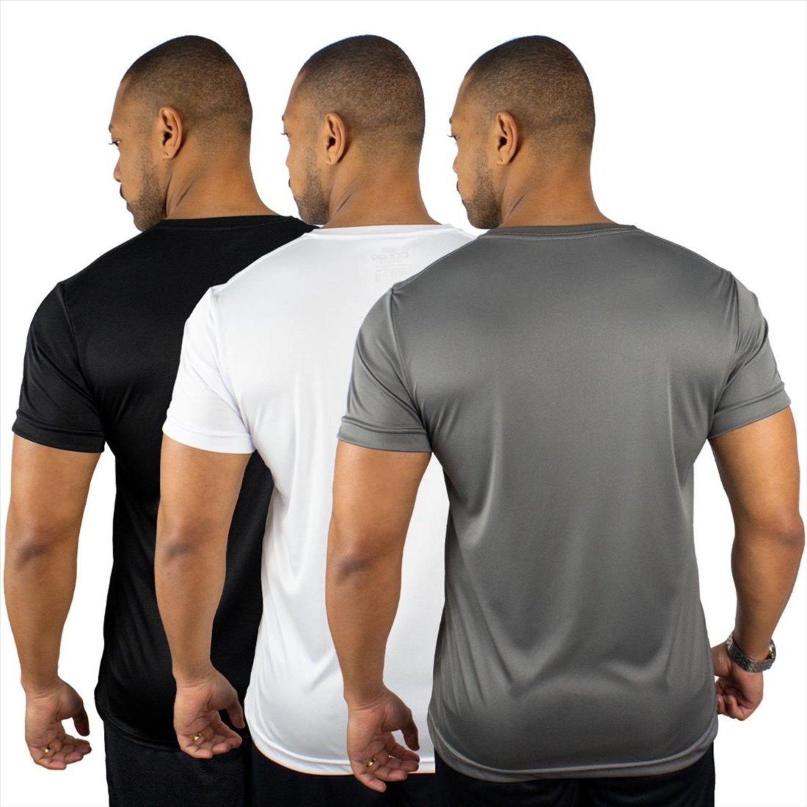 Vista 3 Kit 3 Camisetas Color Sports Masculinas Dry Basic Treino cinza COLOR SPORTS cinza