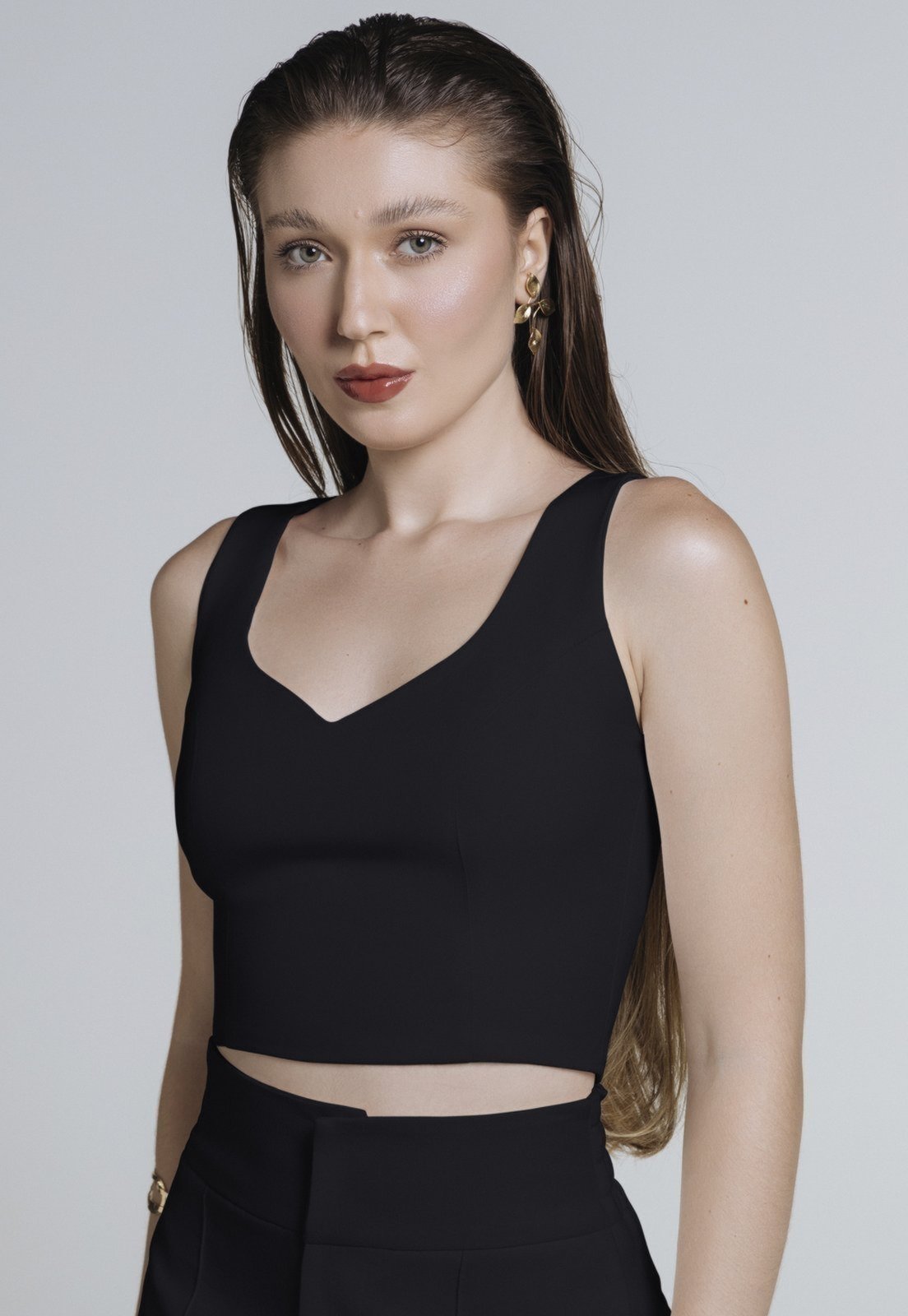 Blusa Le Loup Curta Decote V