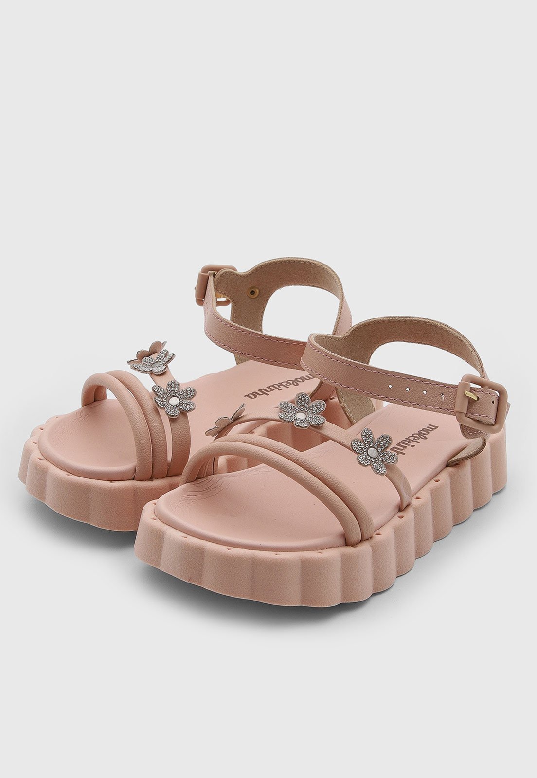 Infantil - Sandália Molekinha Tiras Florais Rosa