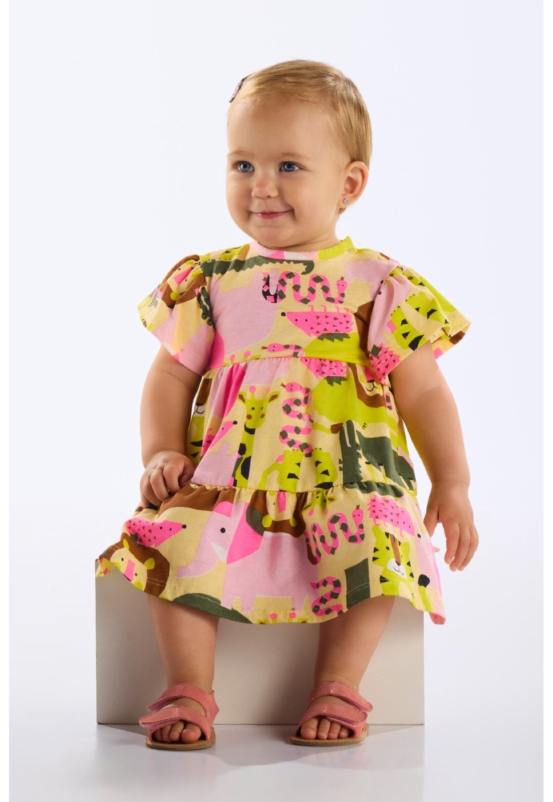 Infantil – Vestido em Algodão para Up Baby Amarelo