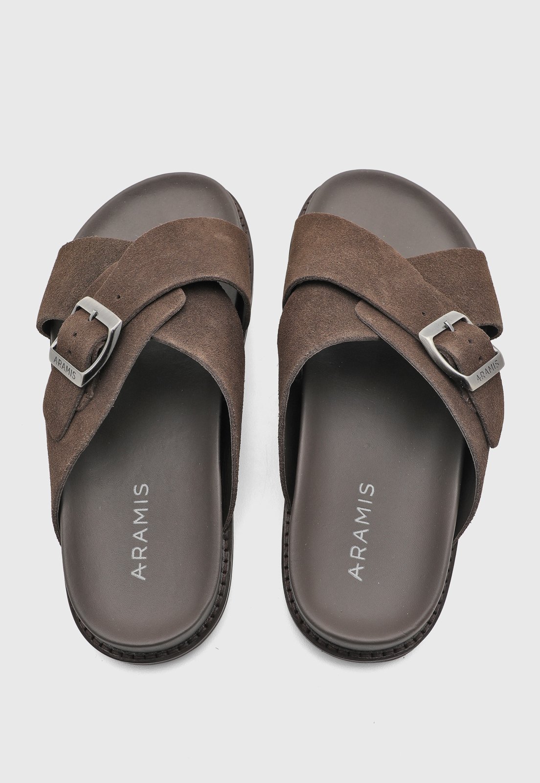 Chinelo Masculino Aramis Resort Cross Couro Marrom