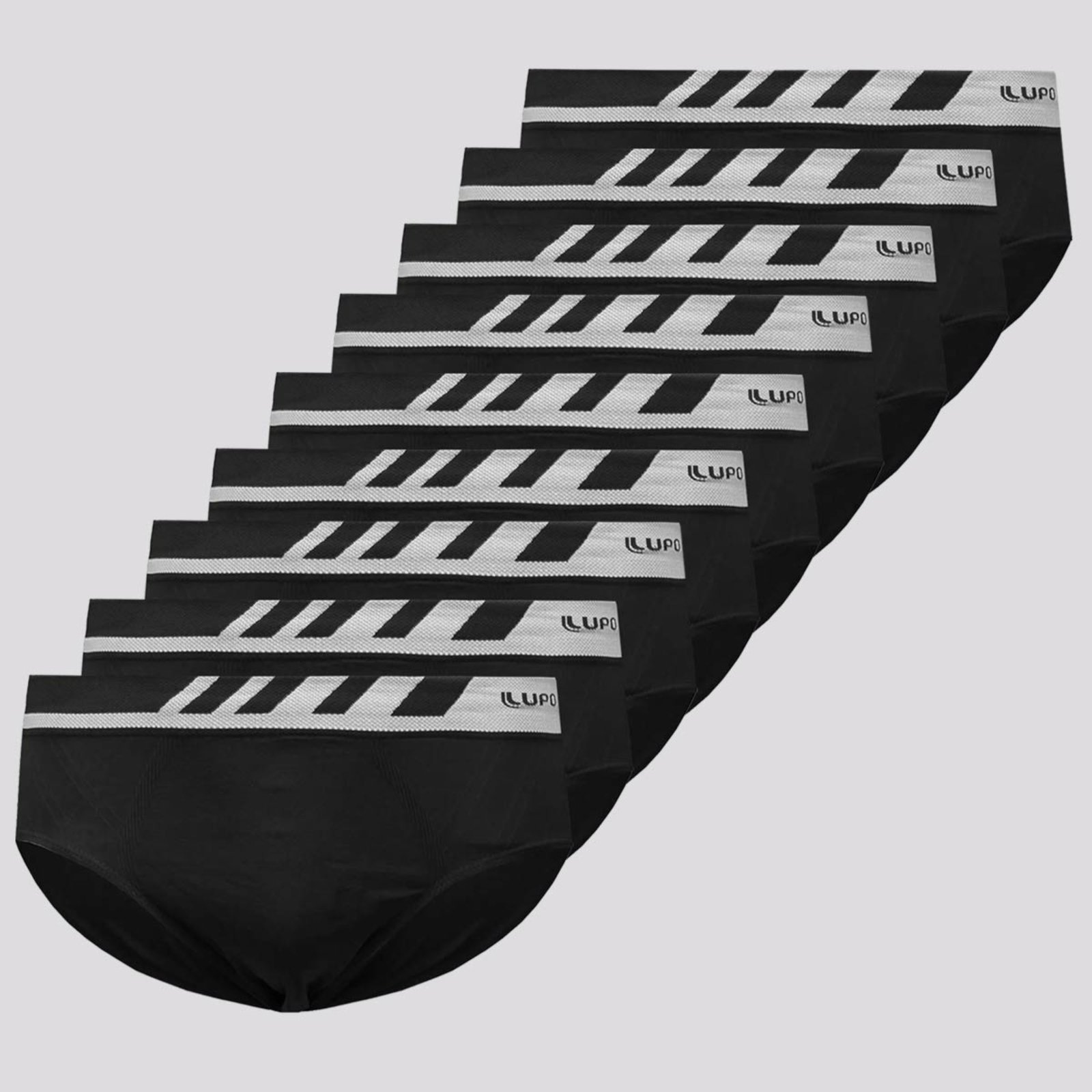 Kit 9 Cuecas Slip Lupo Microfibra Sem Costura Pret