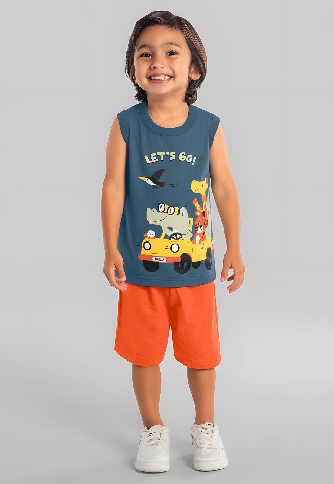 Conjunto Curto Brandili Estampa Divertida Azul