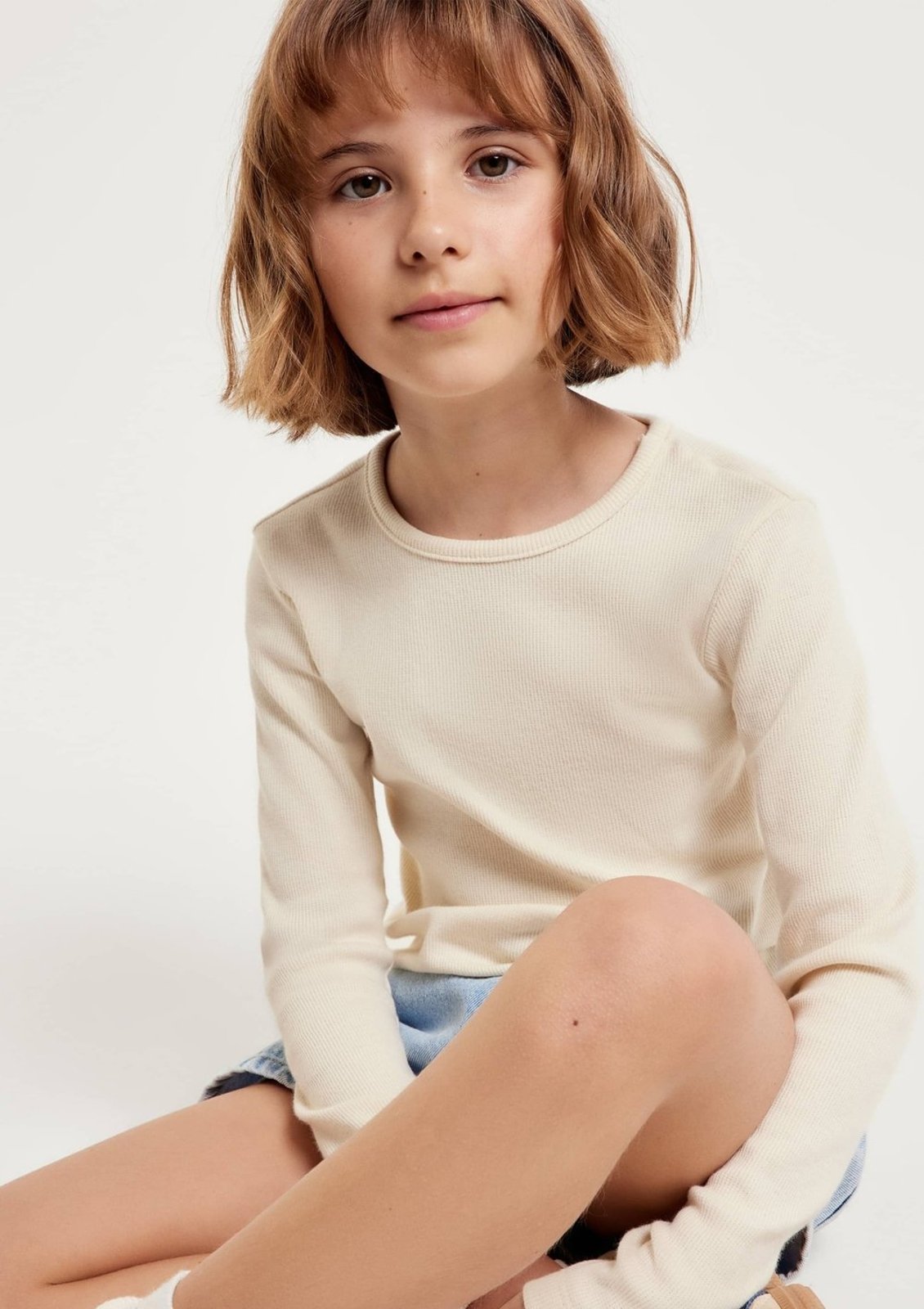 Infantil - Blusa Manga Longa Menina Em Ribana Hering