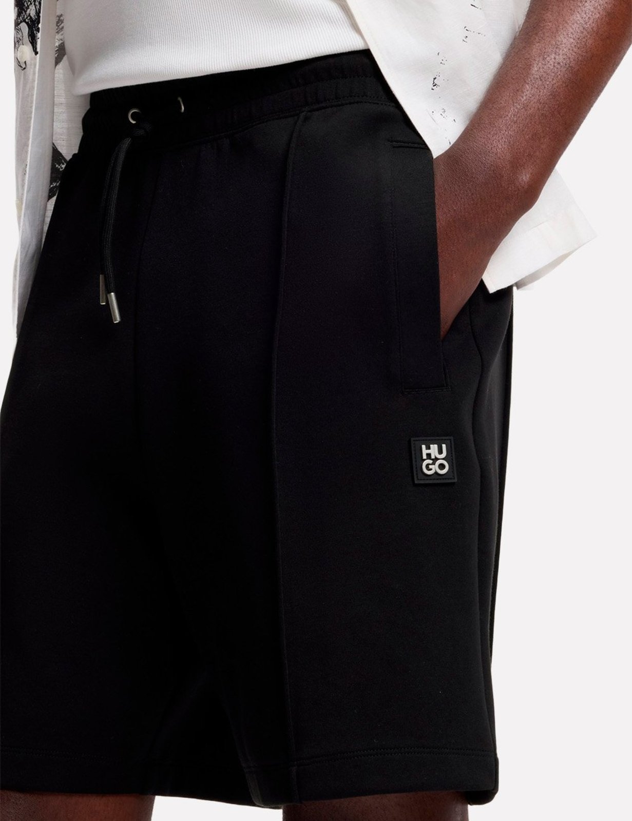 Bermuda Hugo Boss Masculina Moletom Regular Dimacshort Preta