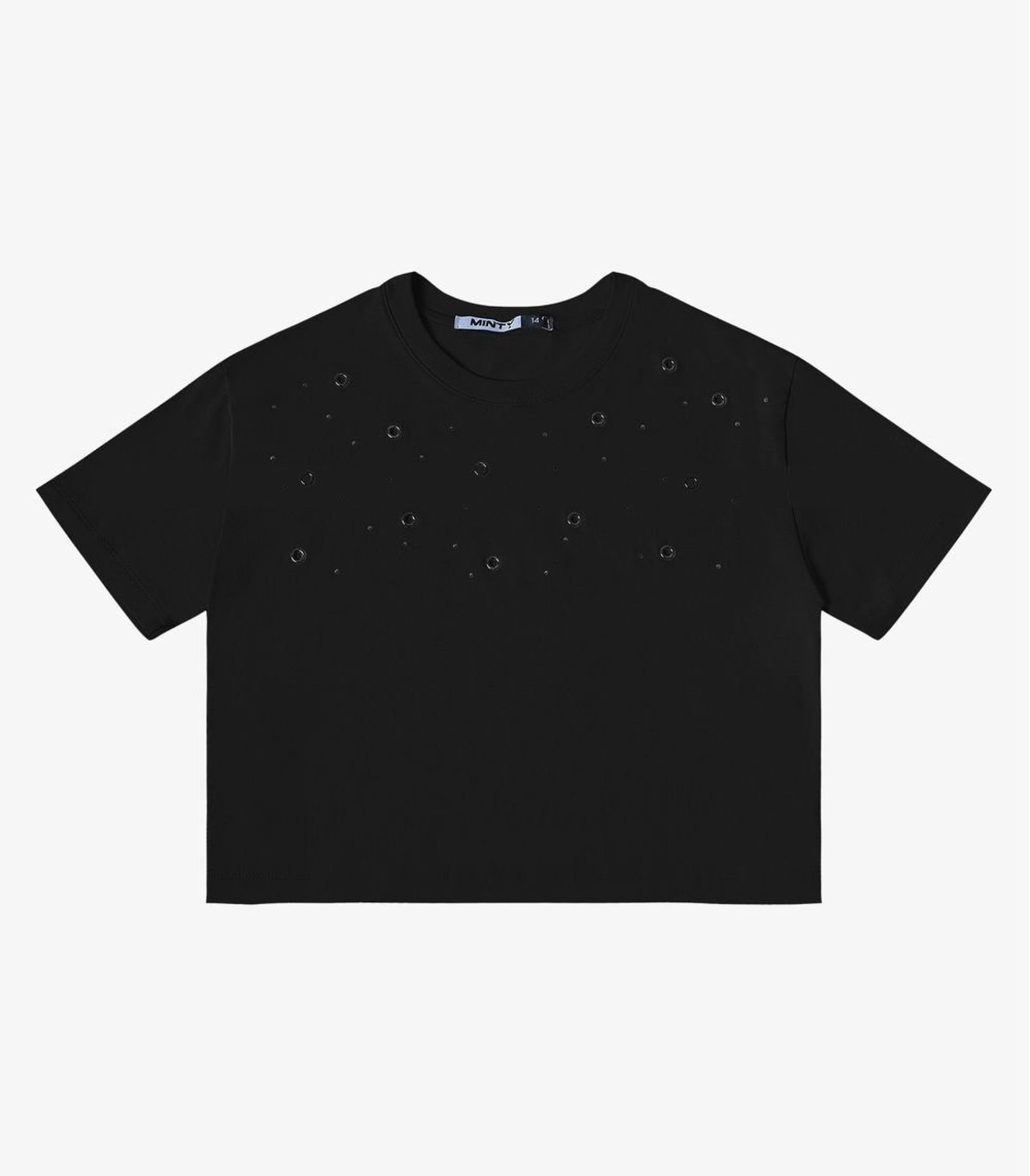 Infantil – T- Shirt Meia Malha Feminina Minty Preto