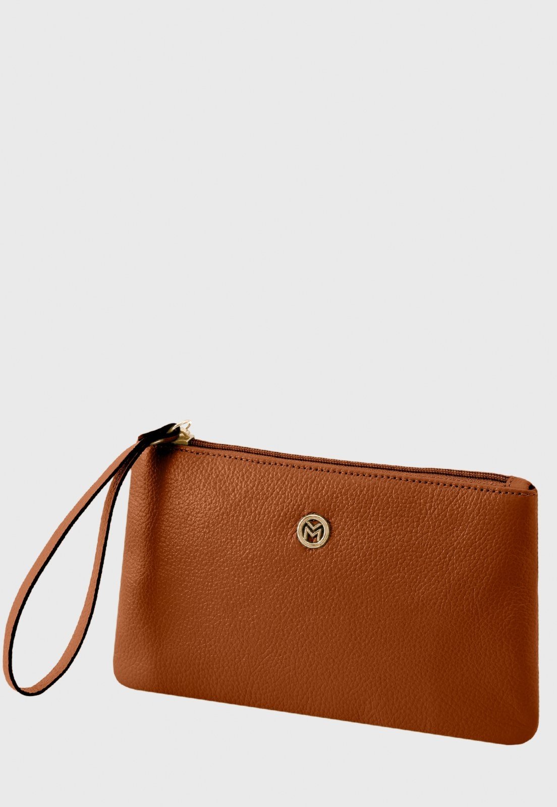 Bolsa Carteira Clutch Couro Mariart Cambará Camel