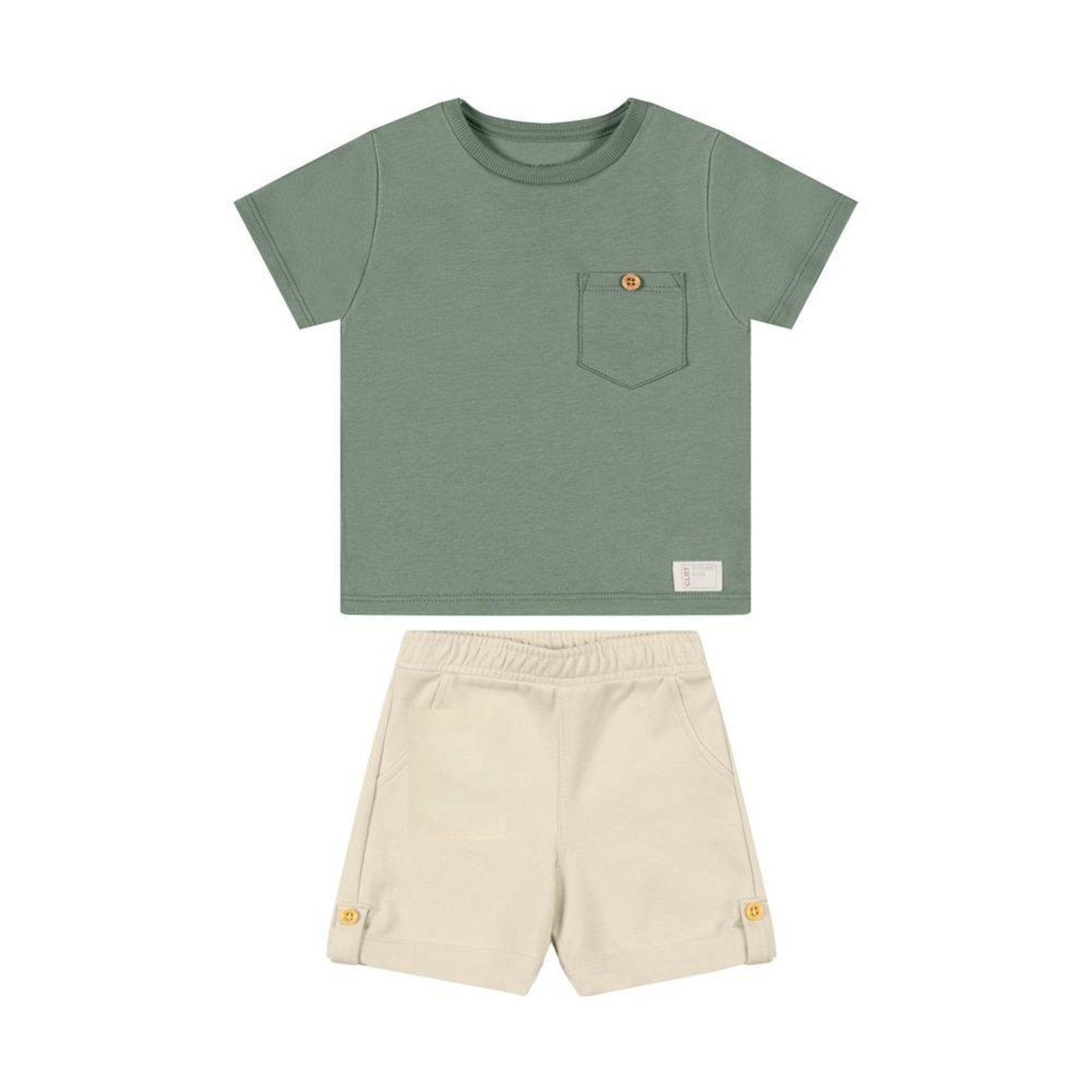 Infantil - Conjunto Camiseta Short Verde Bege Bolso Colorittá G Verde
