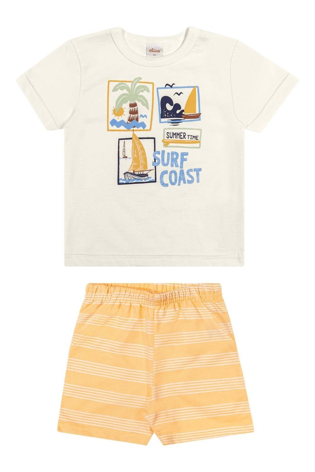 Infantil - Conjunto Menino Surf Coast Elian Bege