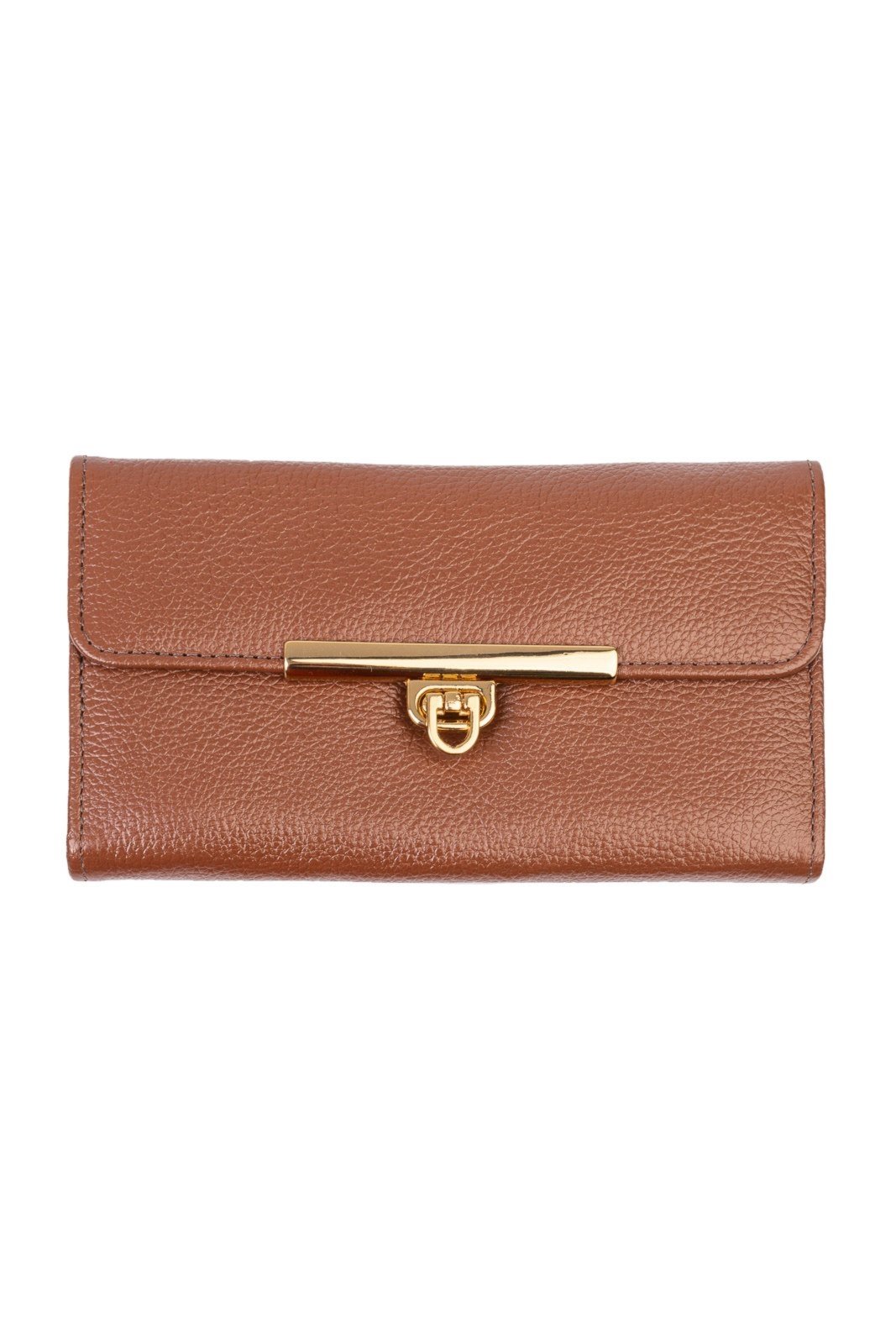 Vista 2 Carteira feminina de couro liso Kate 10,5x19,5cm - Whisky Andrea Vinci bege Andrea Vinci bege