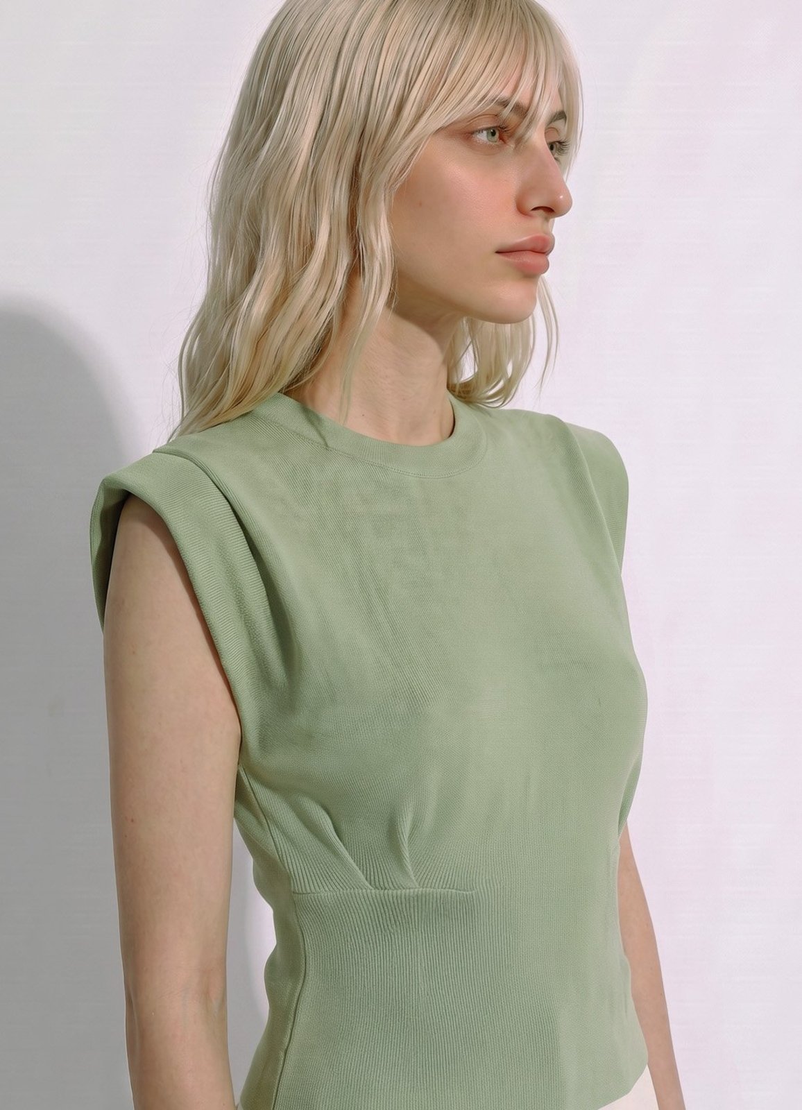 Blusa Verde Clara Malha de Tricot Fino em Viscose Sob
