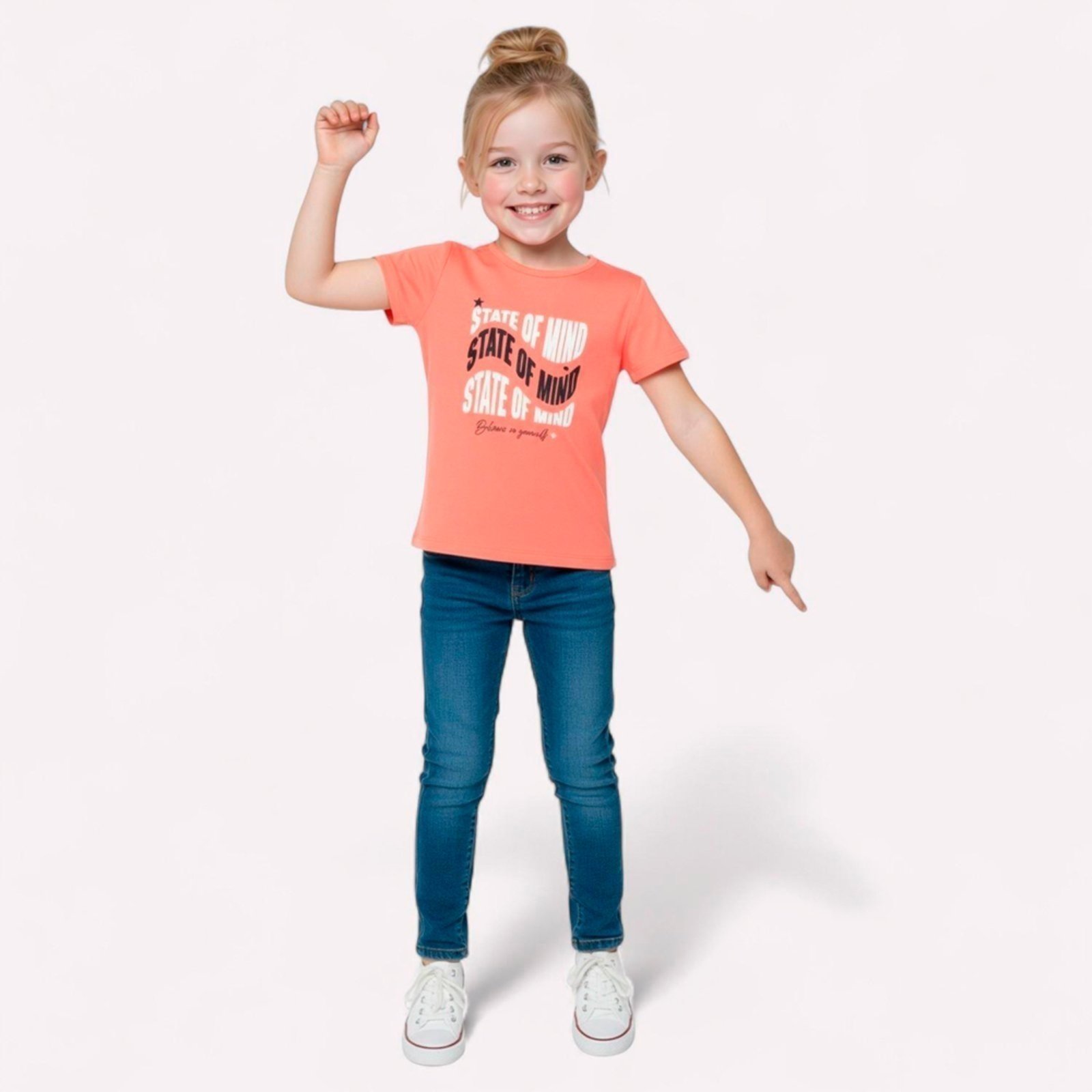 Vista 2 Infantil - Blusa Menina Decote Redondo Kyly vermelho Kyly vermelho