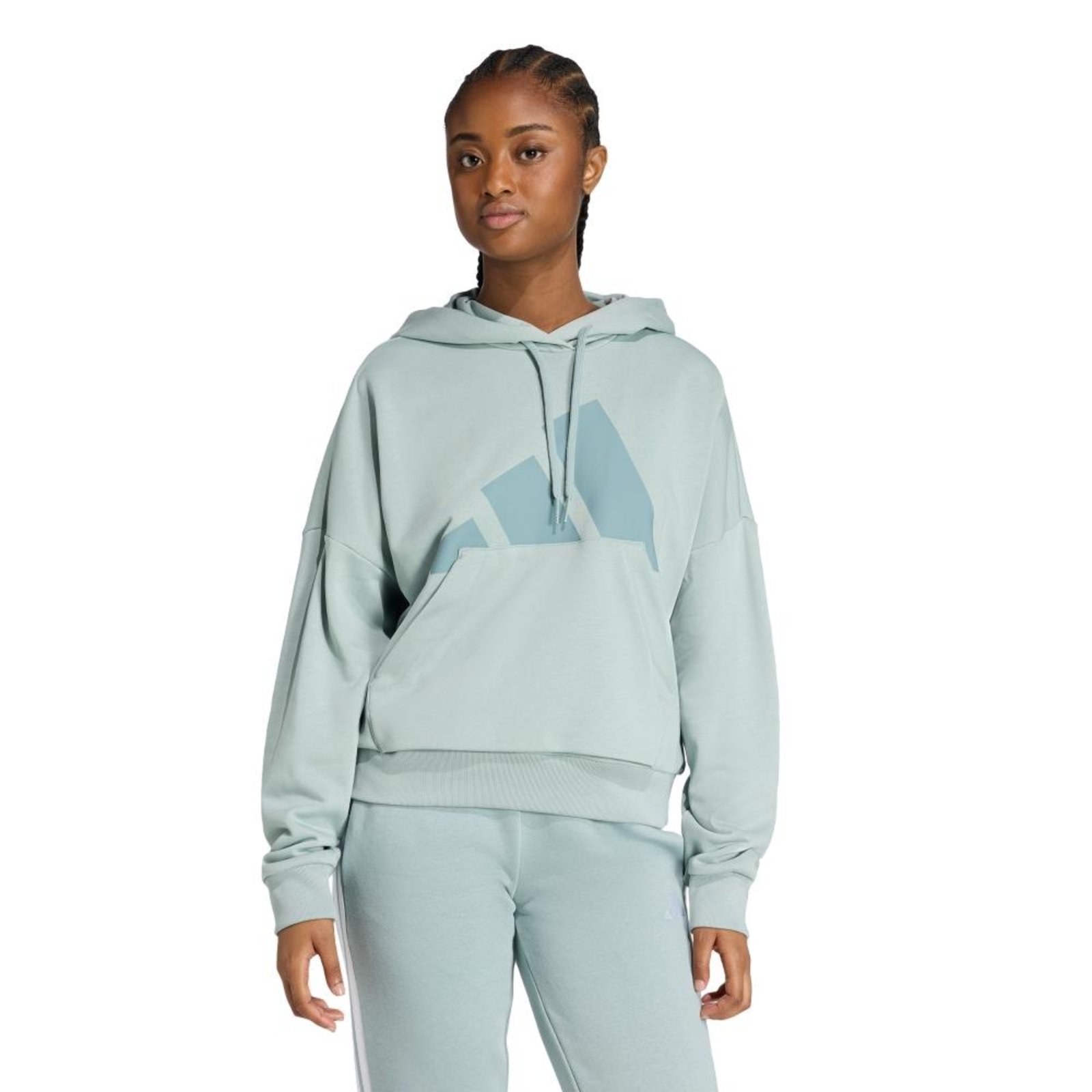 Moletinho Capuz Folgado Essentials Big Logo adidas Sportswear Verde