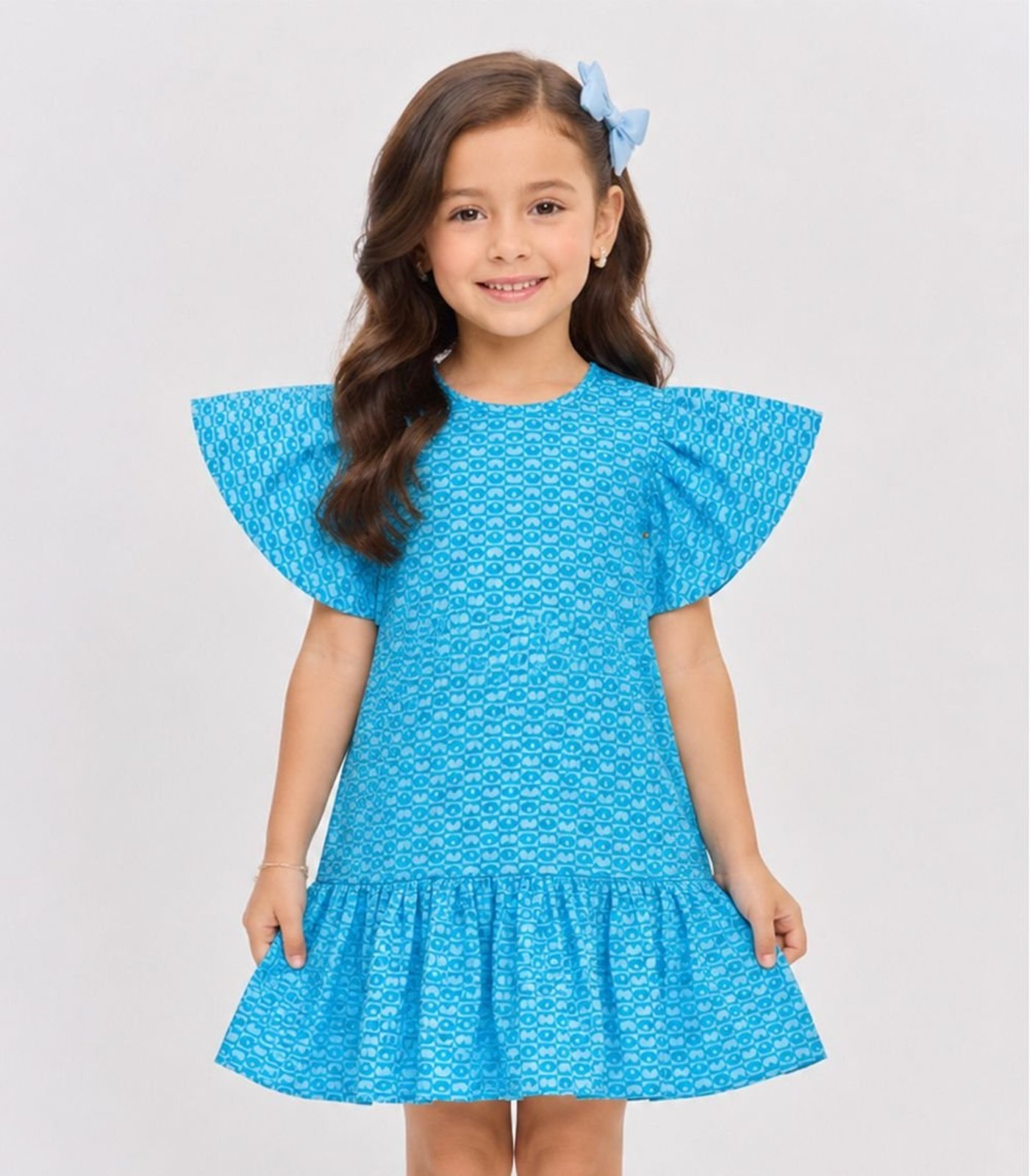 Infantil - Vestido Menina Em Jacquard Vegas Select Azul