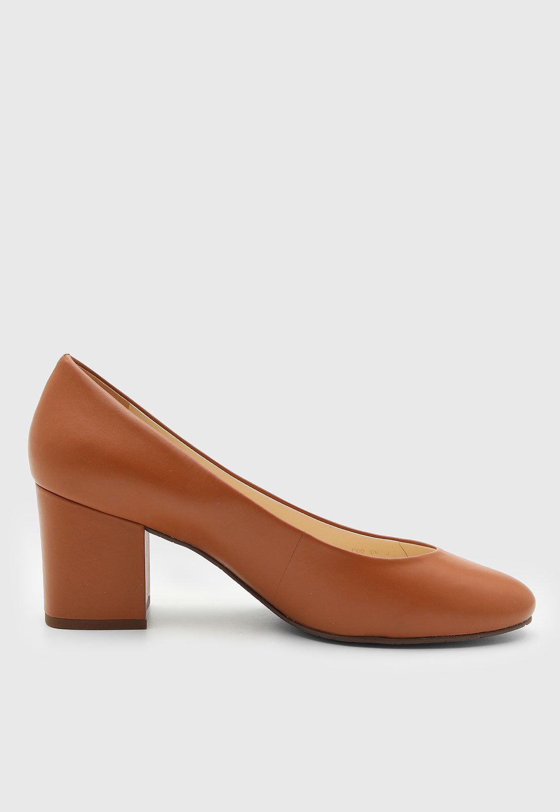 Vista 3 Scarpin Baixo Feminino Capodarte Salto Bloco Ponta Arredondada caramelo Capodarte caramelo