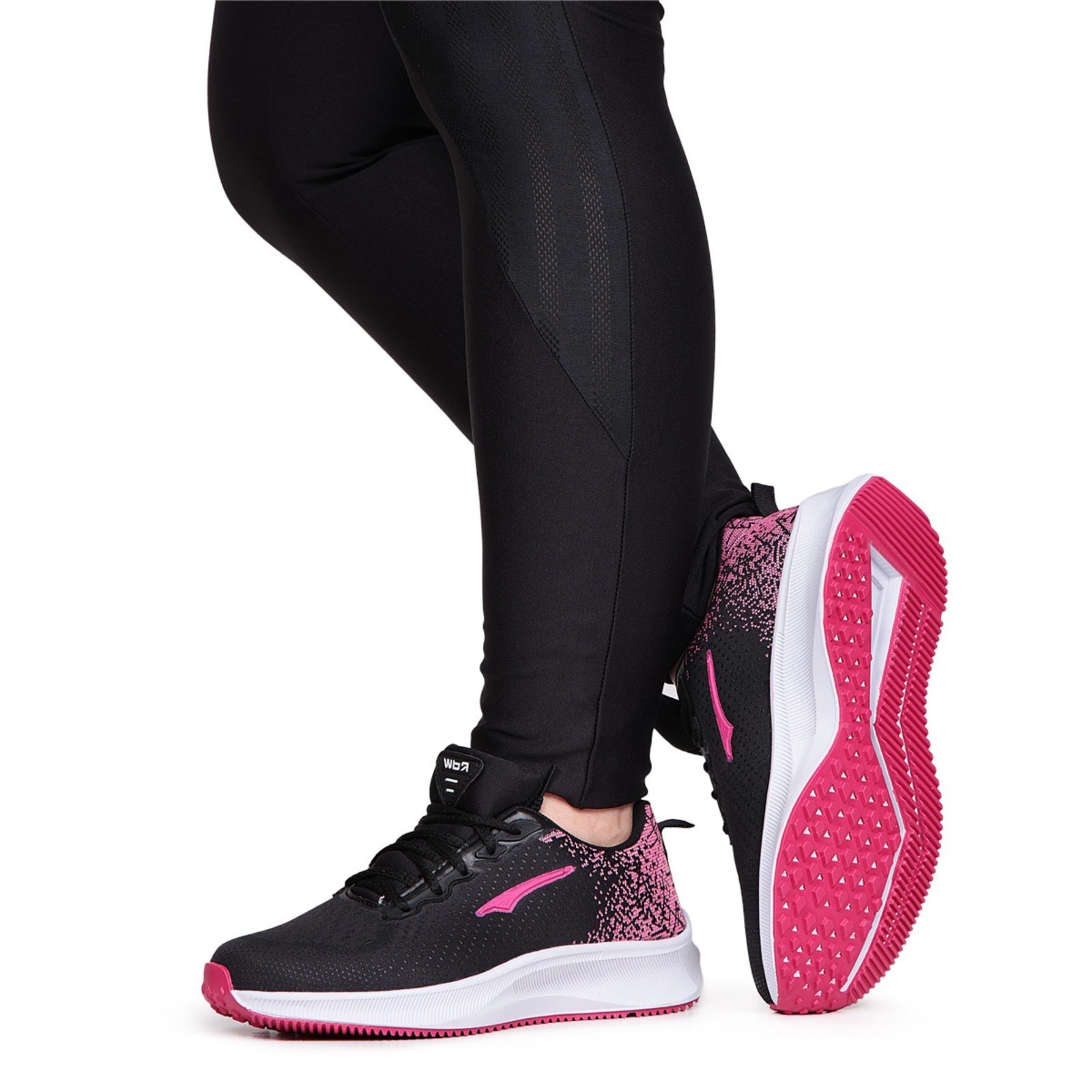 Tênis Academia Caminhada Feminino Confortavel Preto/Pink