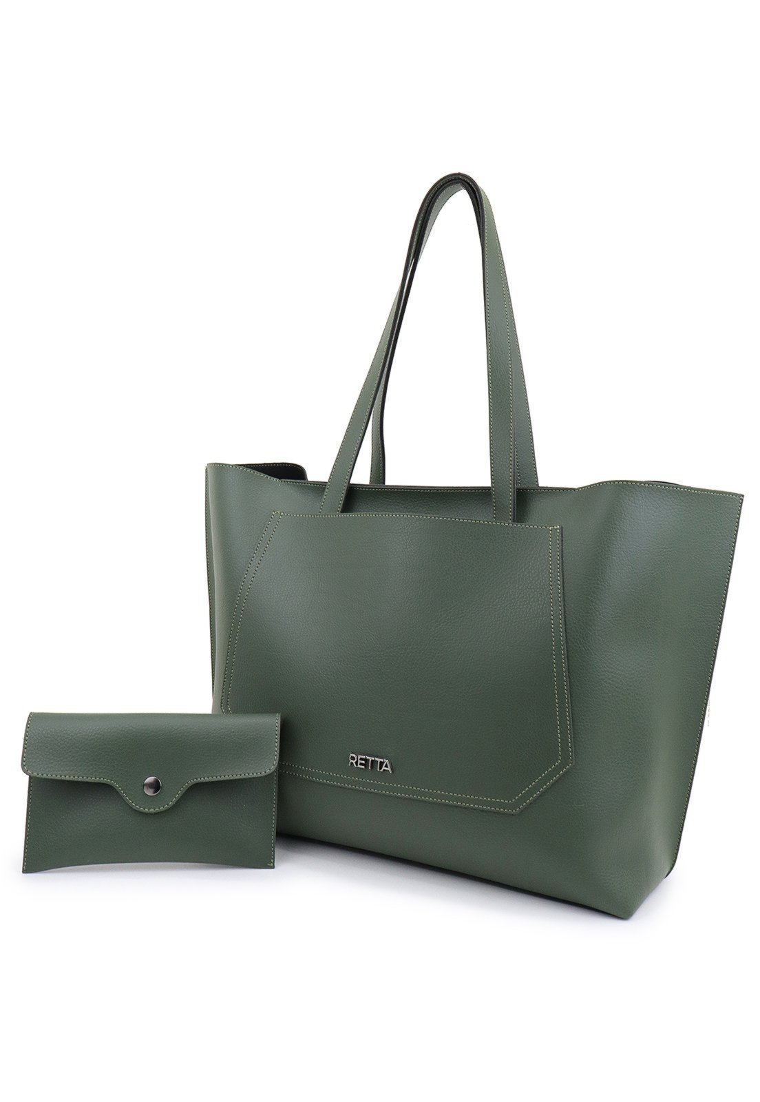 Bolsa Feminina com Bolso e Necessaire Alça de Ombro Espaçosa Prática Retta Oficial