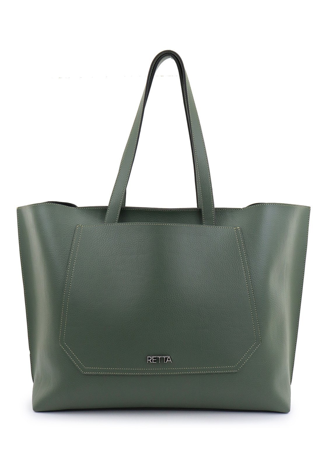 Vista 3 Bolsa Feminina com Bolso e Necessaire Alça de Ombro Espaçosa Prática Retta Oficial preto Retta Oficial preto